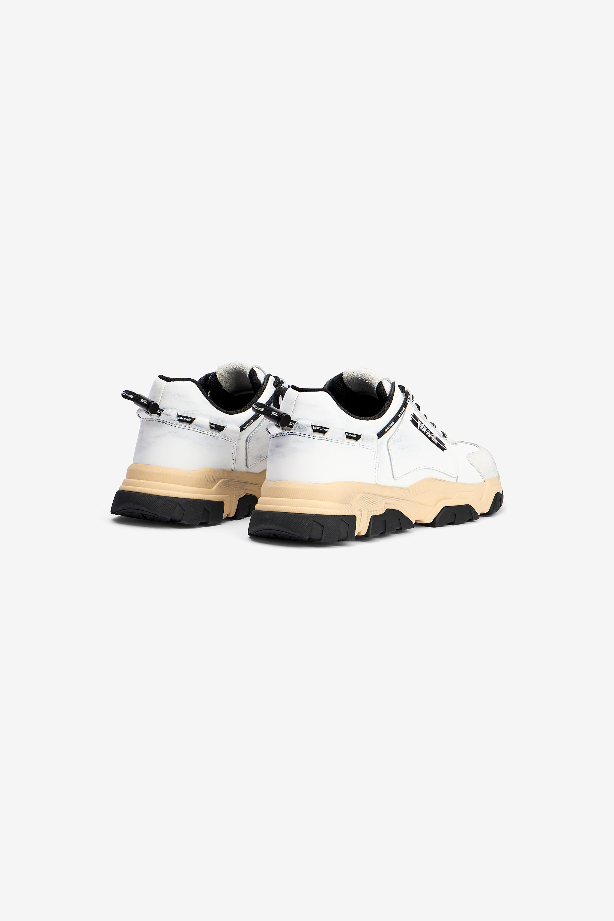 Roberto Cavalli White Running Sneakers With Logo In White