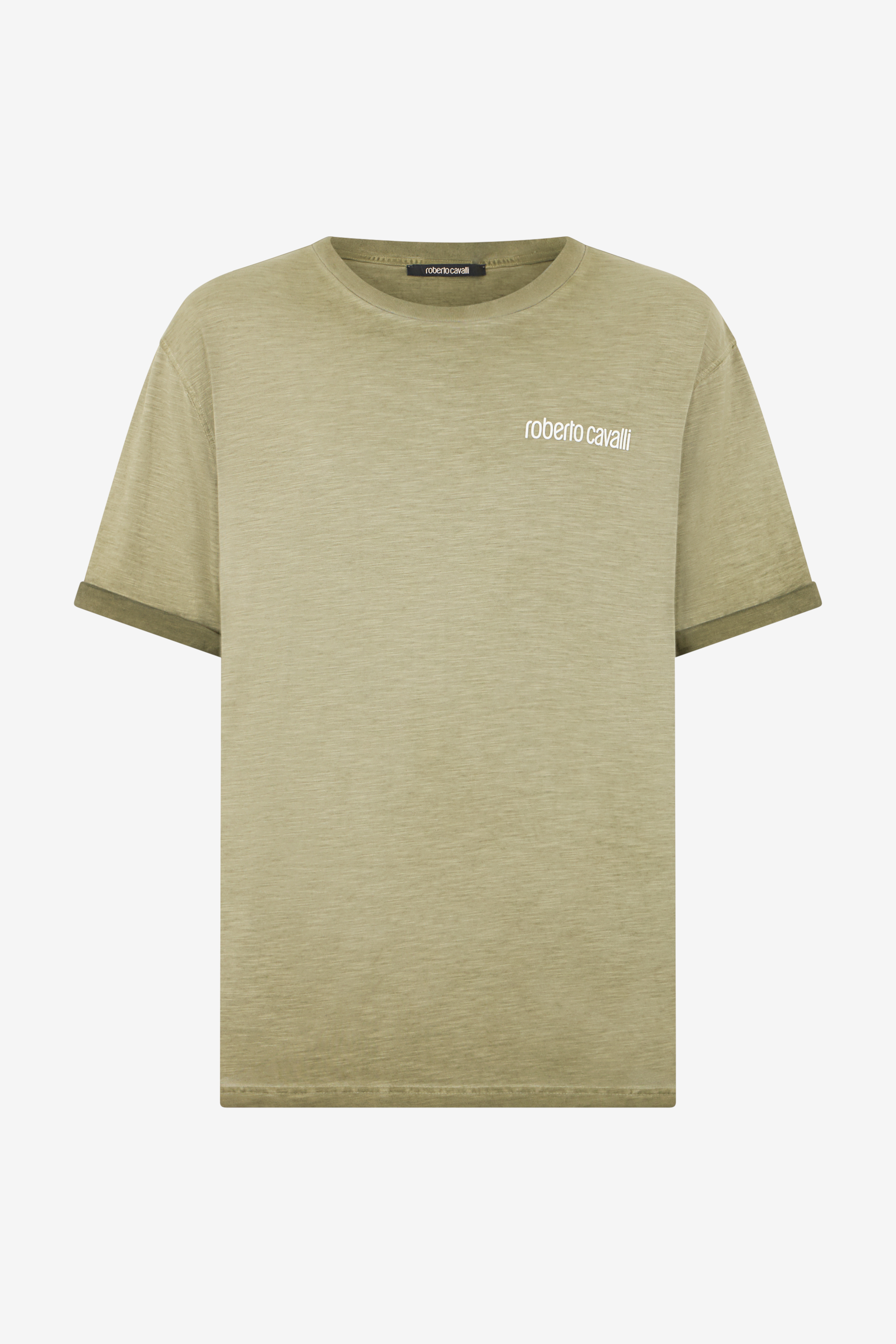 Roberto Cavalli , T-Shirts, Male, Green, 2XL, T-Shirt With Back Snake Print - Image 2