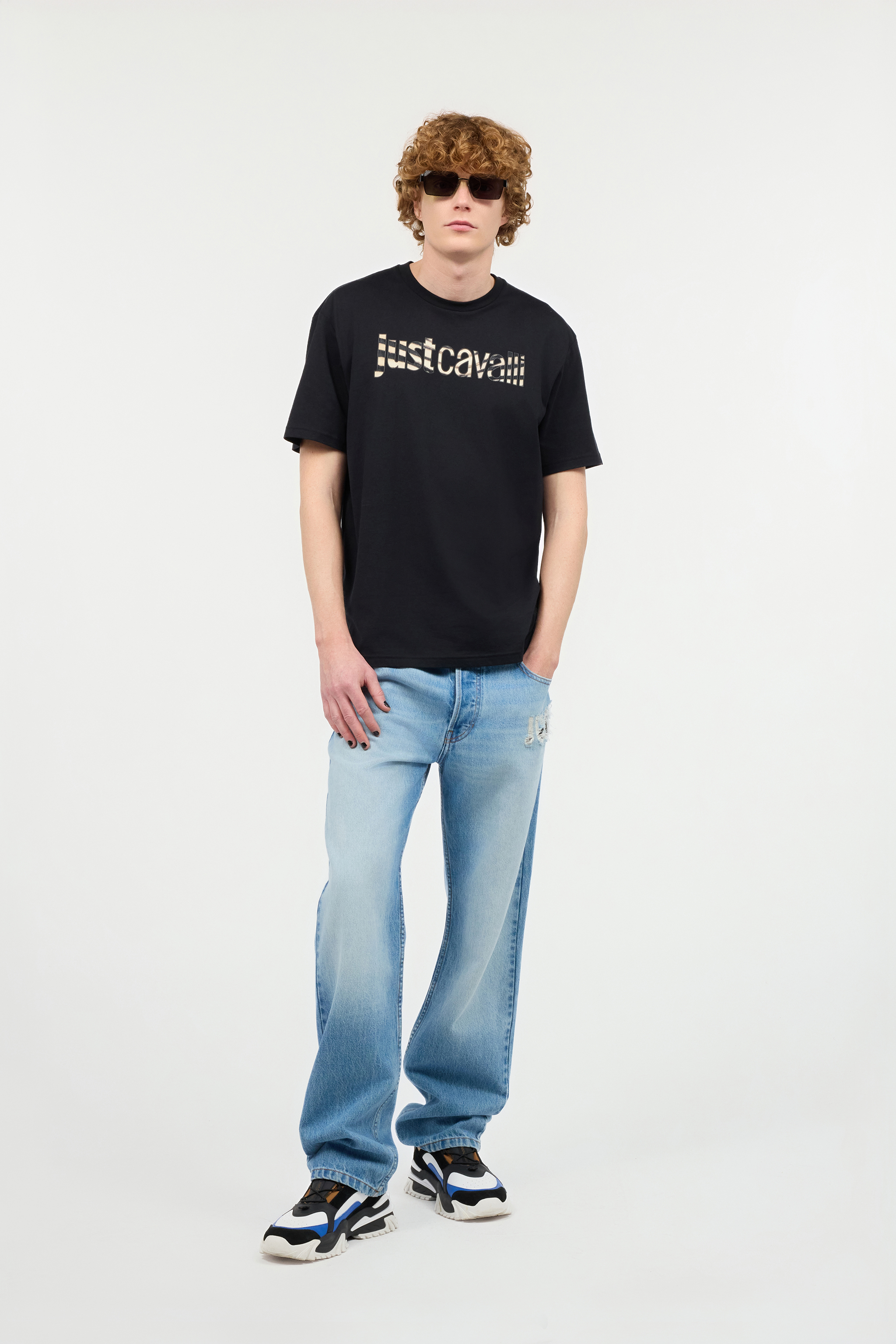 Jeans With Destroyed-Effect Logo