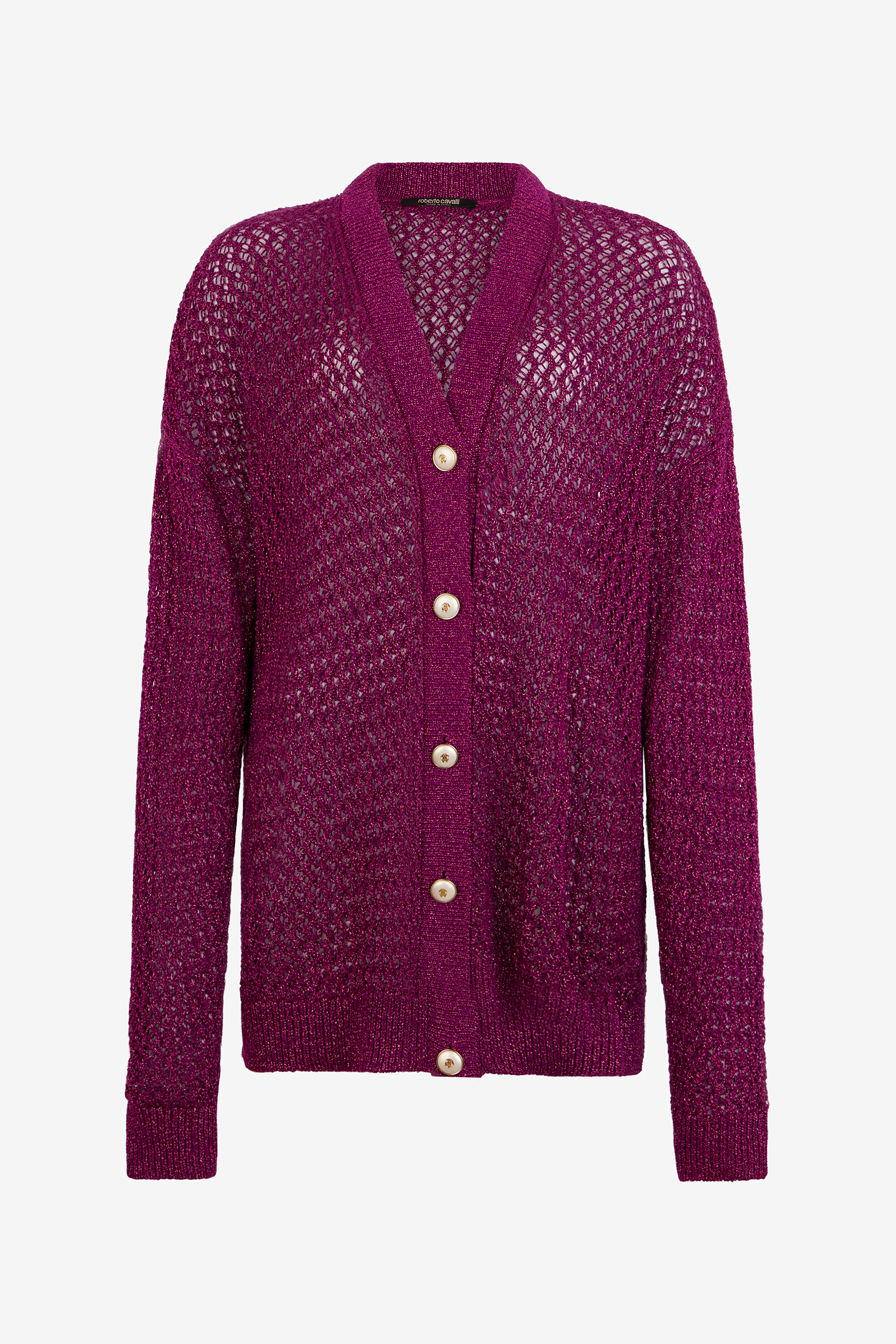 Roberto Cavalli Lurex knit cardigan