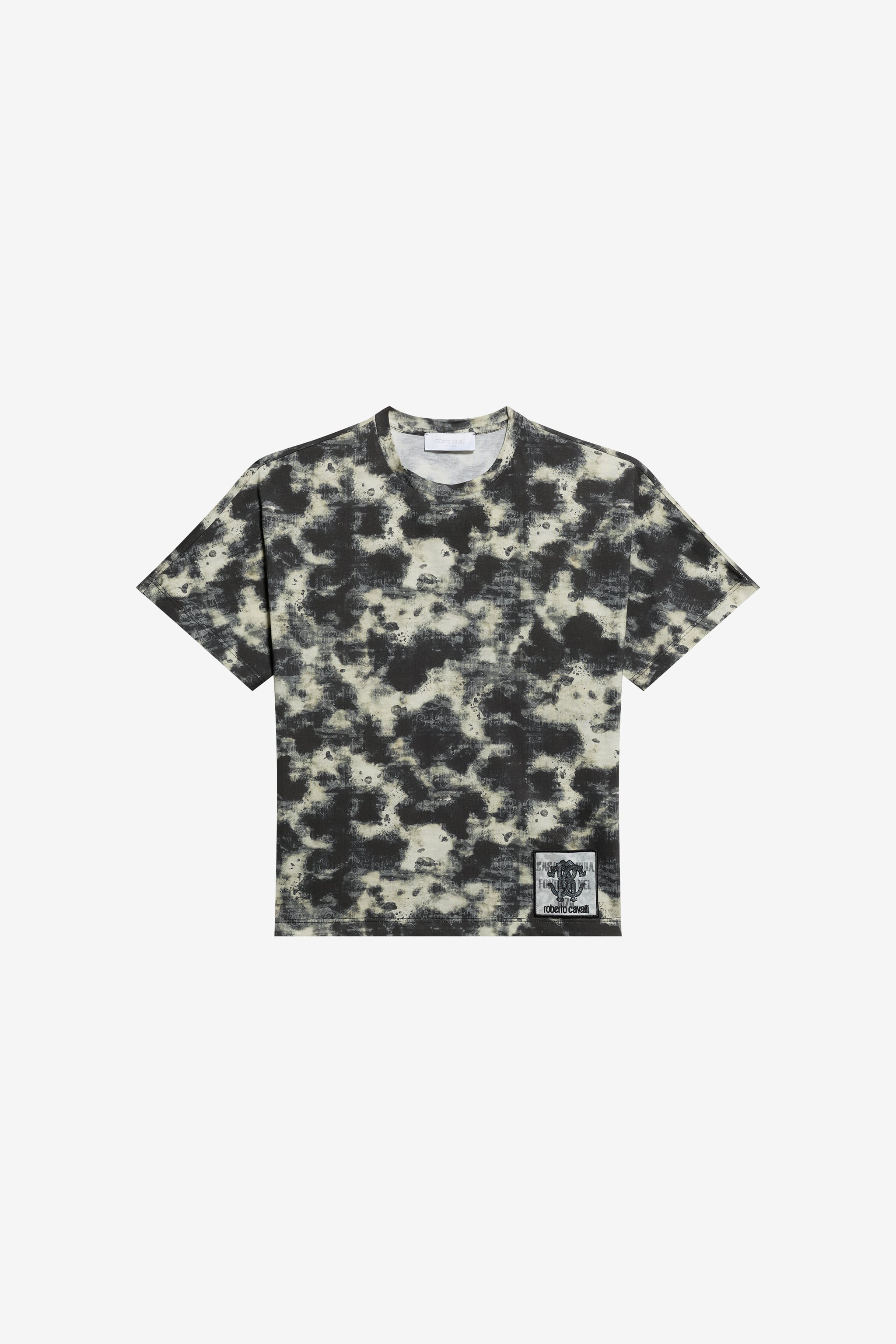 Roberto Cavalli Cotton T-shirt With Camouflage Print