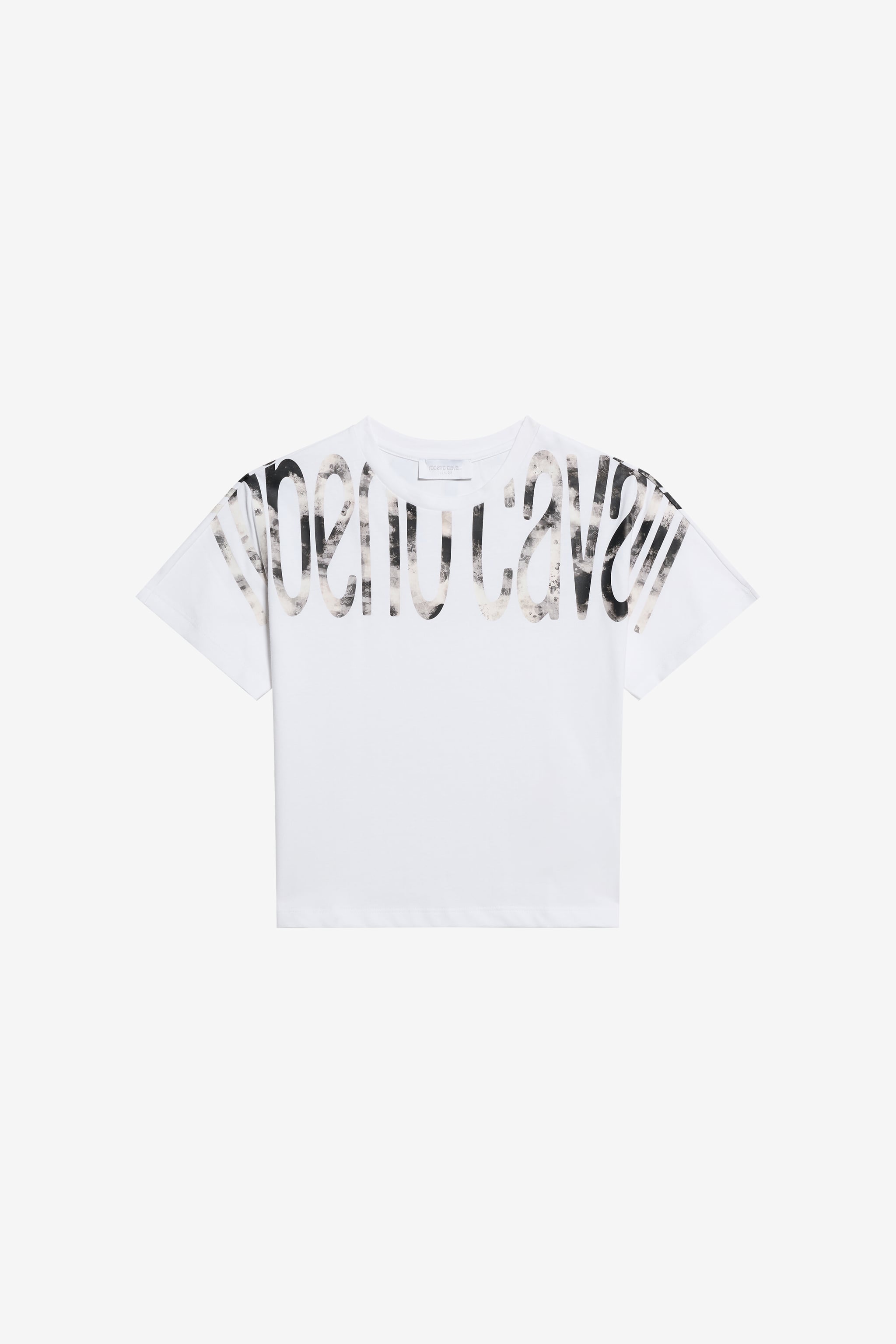 Roberto Cavalli White Cotton T-shirt With Logo Print | Thumbnail 5 Roberto Cavalli White Cotton T-shirt With Logo Print | Thumbnail 5