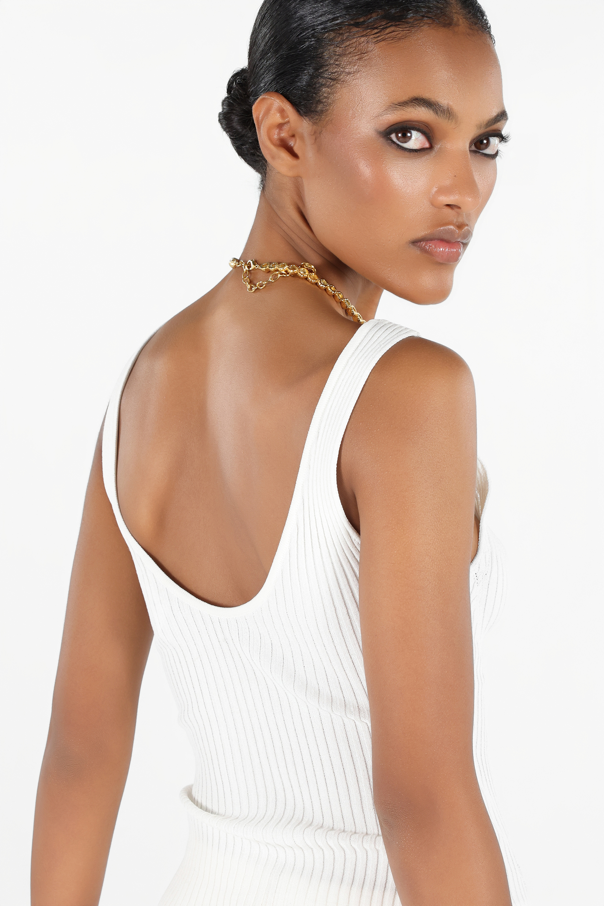 Roberto Cavalli Ribbed-knit Tank Top In White