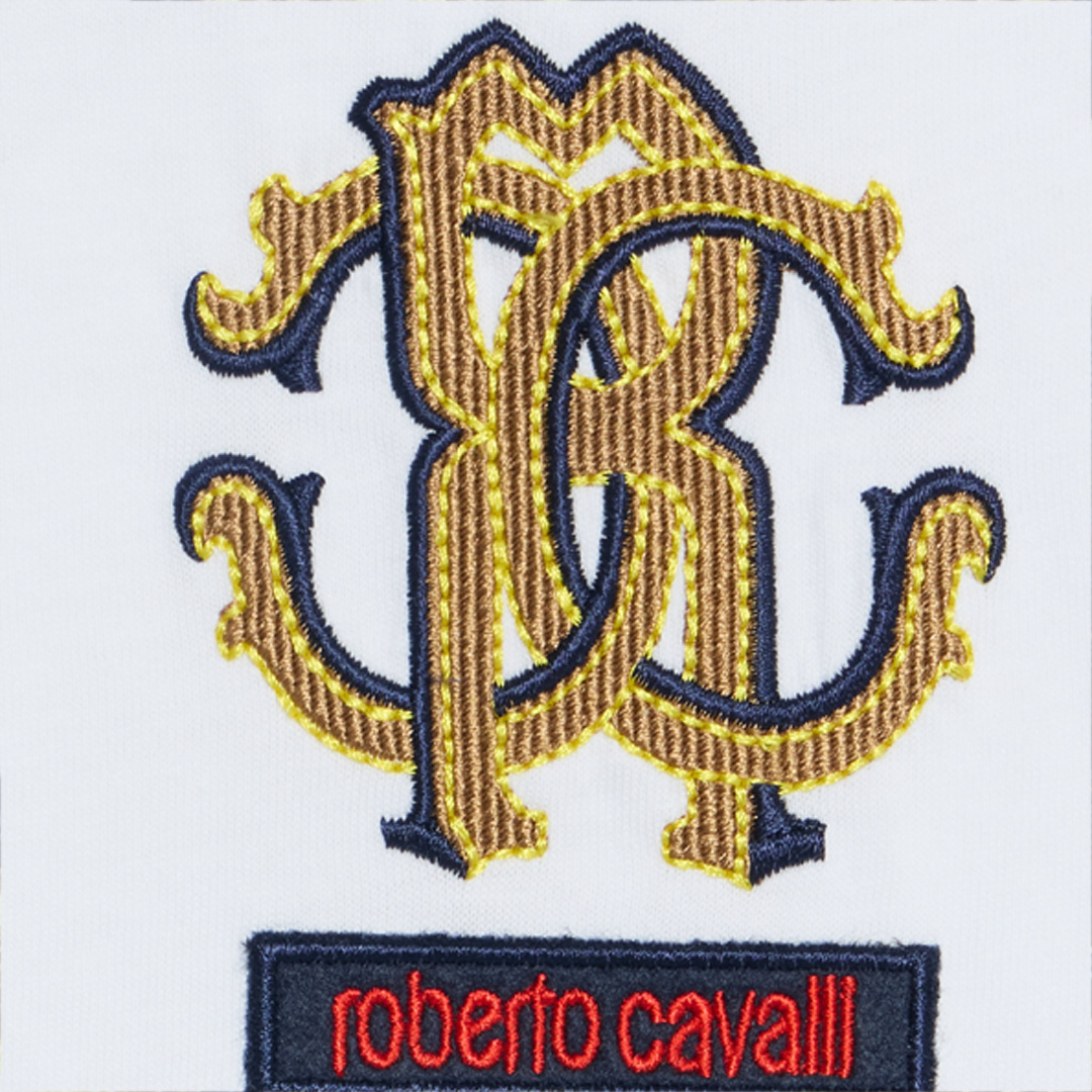 Roberto Cavalli Optical White T-shirt With Rc Monogram In White