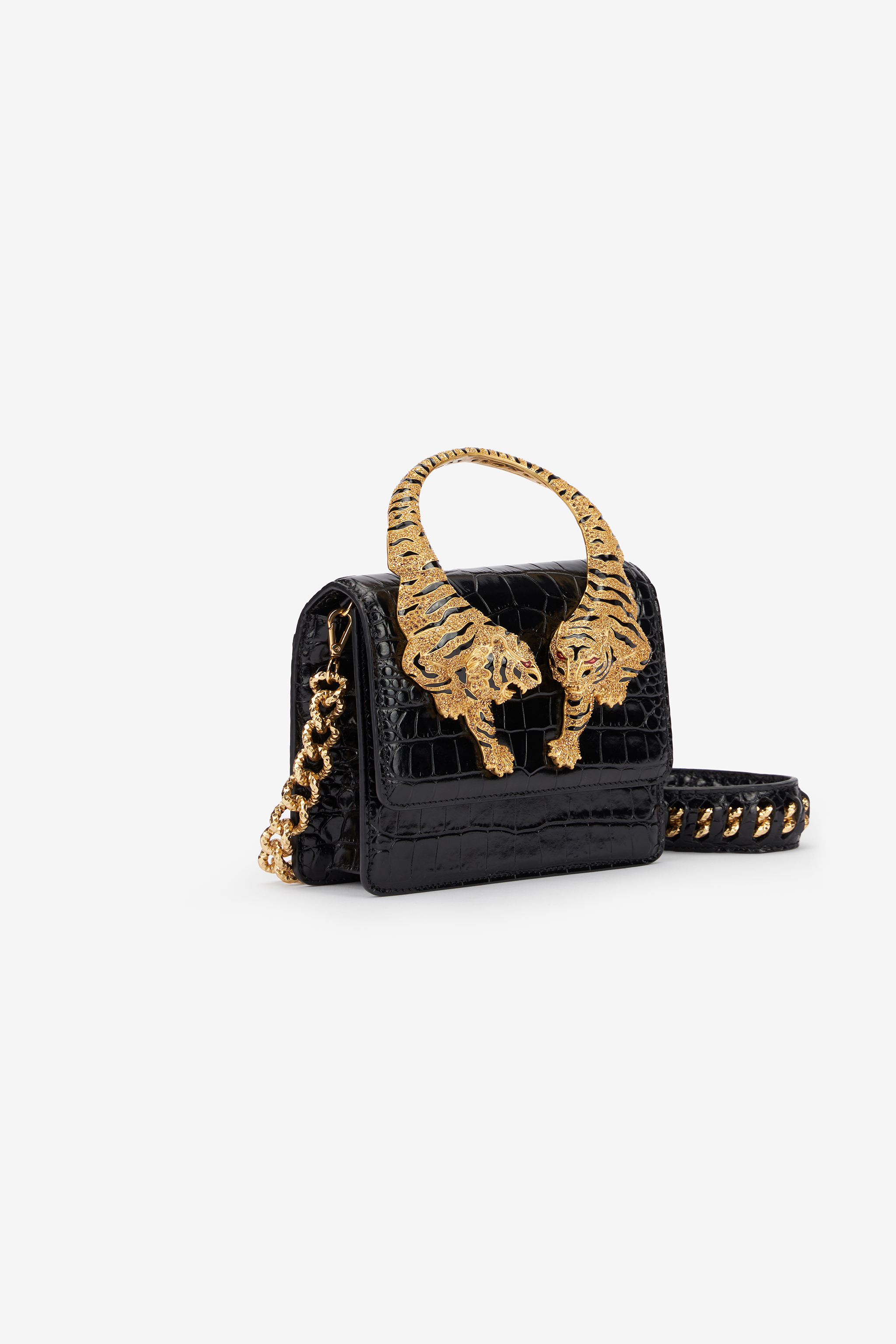 Roberto Cavalli Small Roar Bag In Black