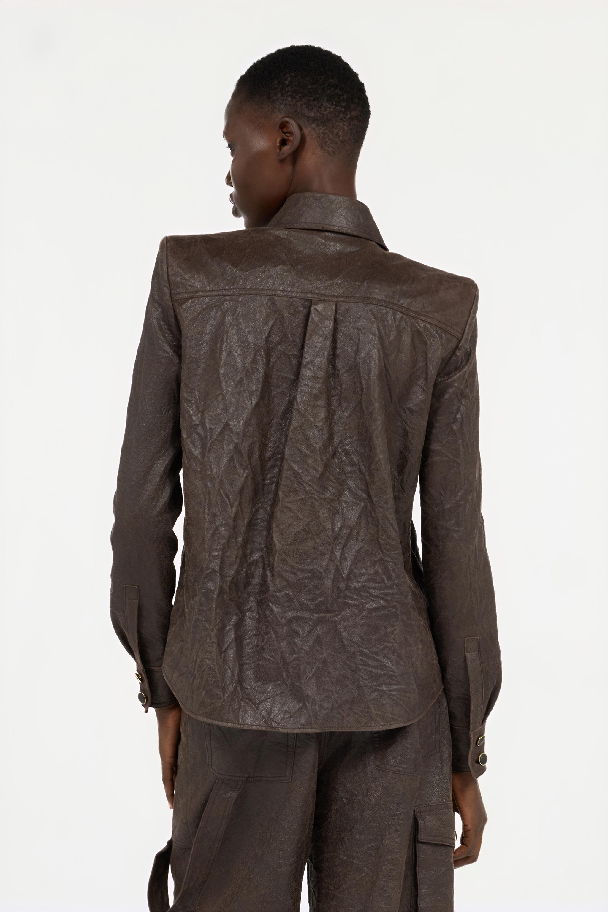 Dark Brown Leather Shirt
