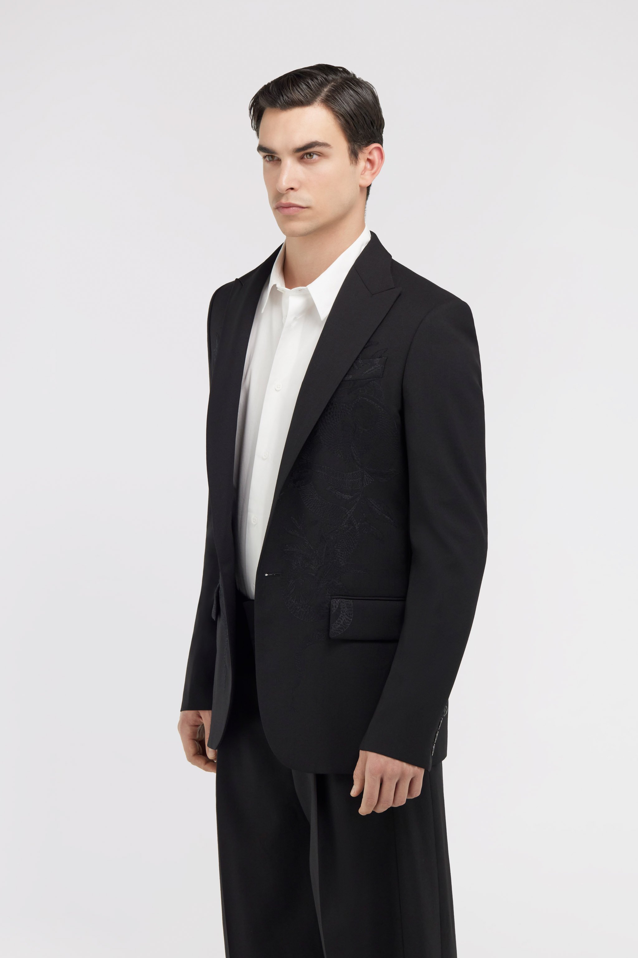Roberto Cavalli Satin-lapel Single-button Blazer In Black