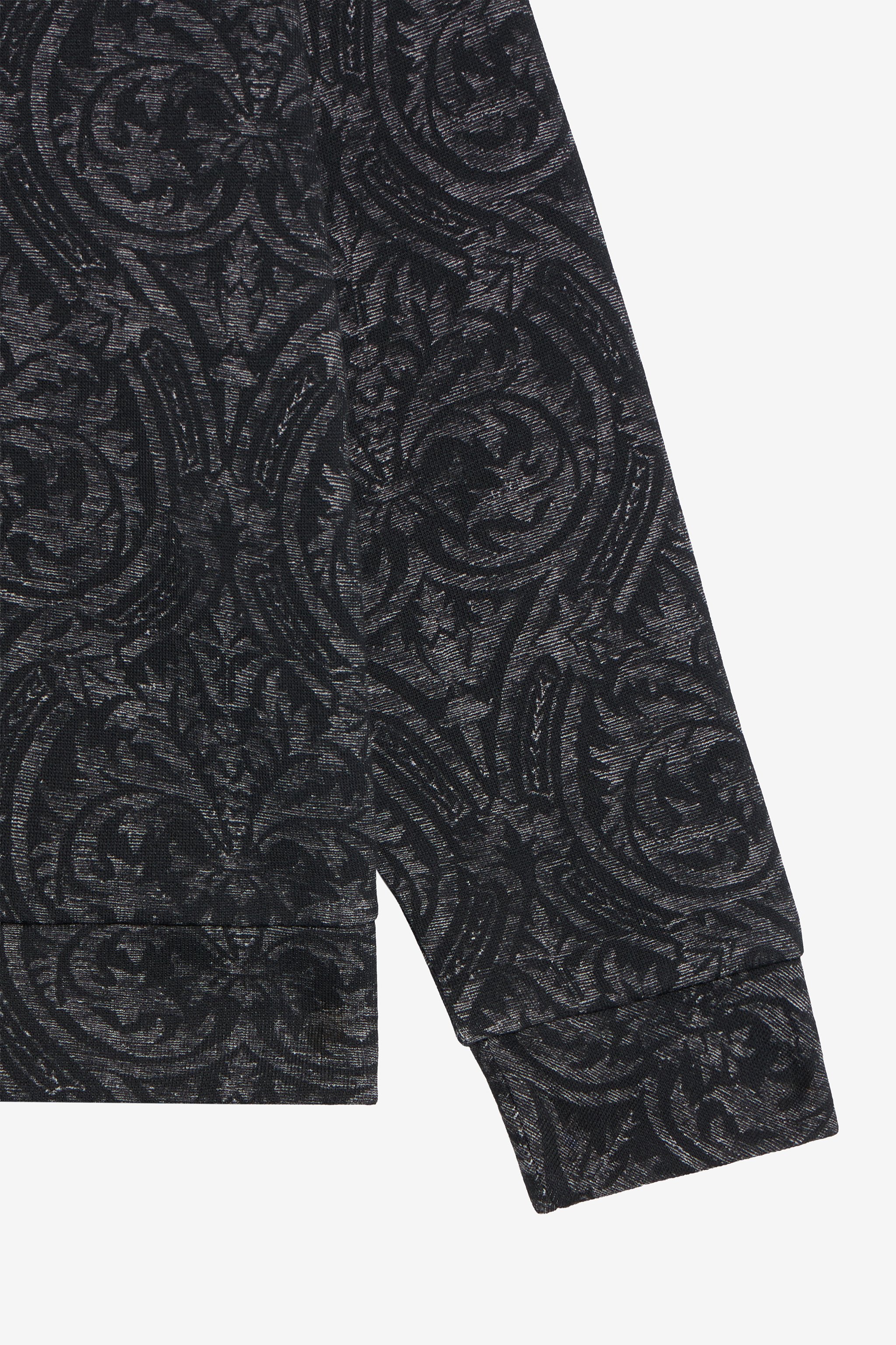 Black Sweatshirt with Floral Print