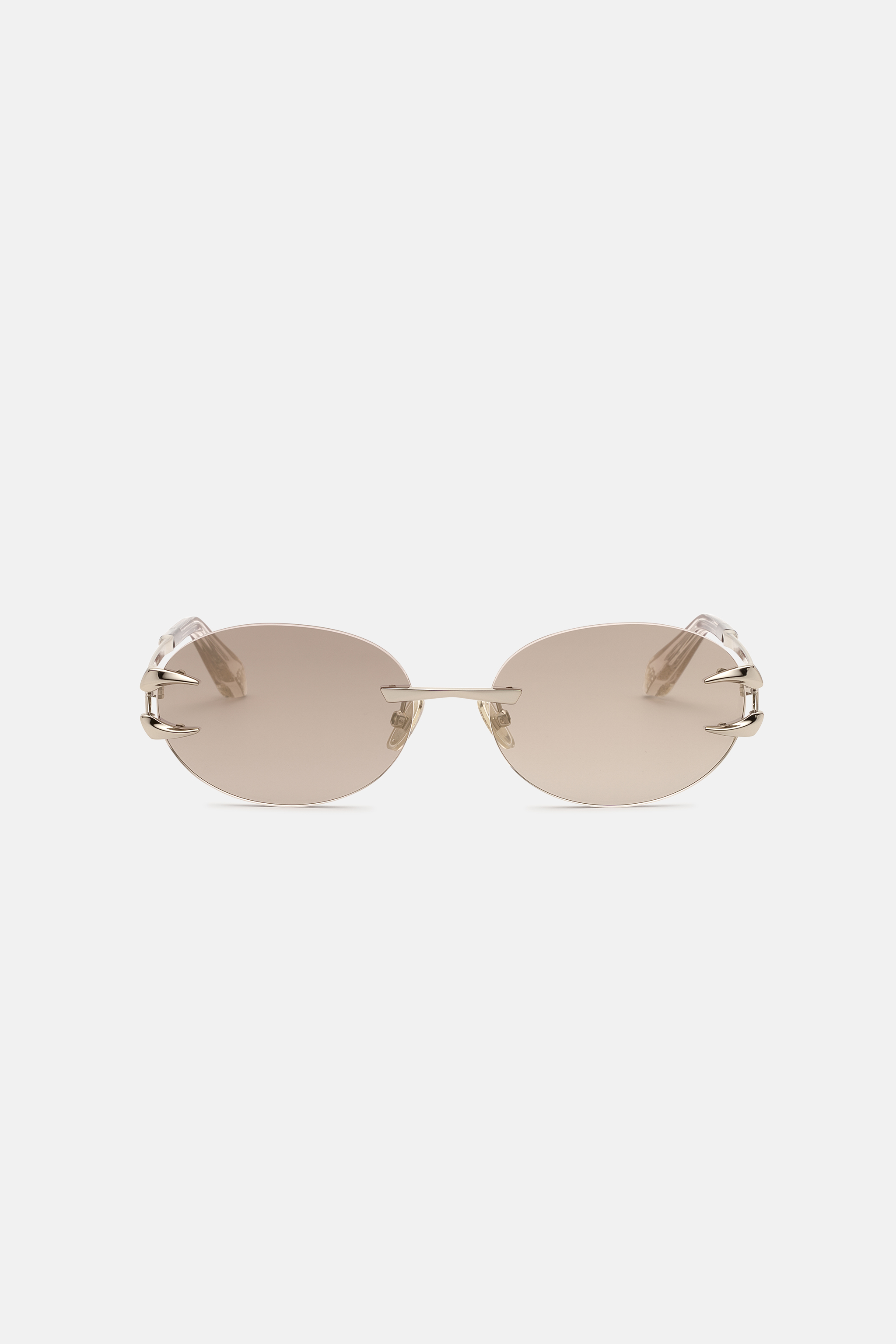 Roberto Cavalli Women's Light/Gold Round Shape Rimless Sunglasses - Eyewear Shiny