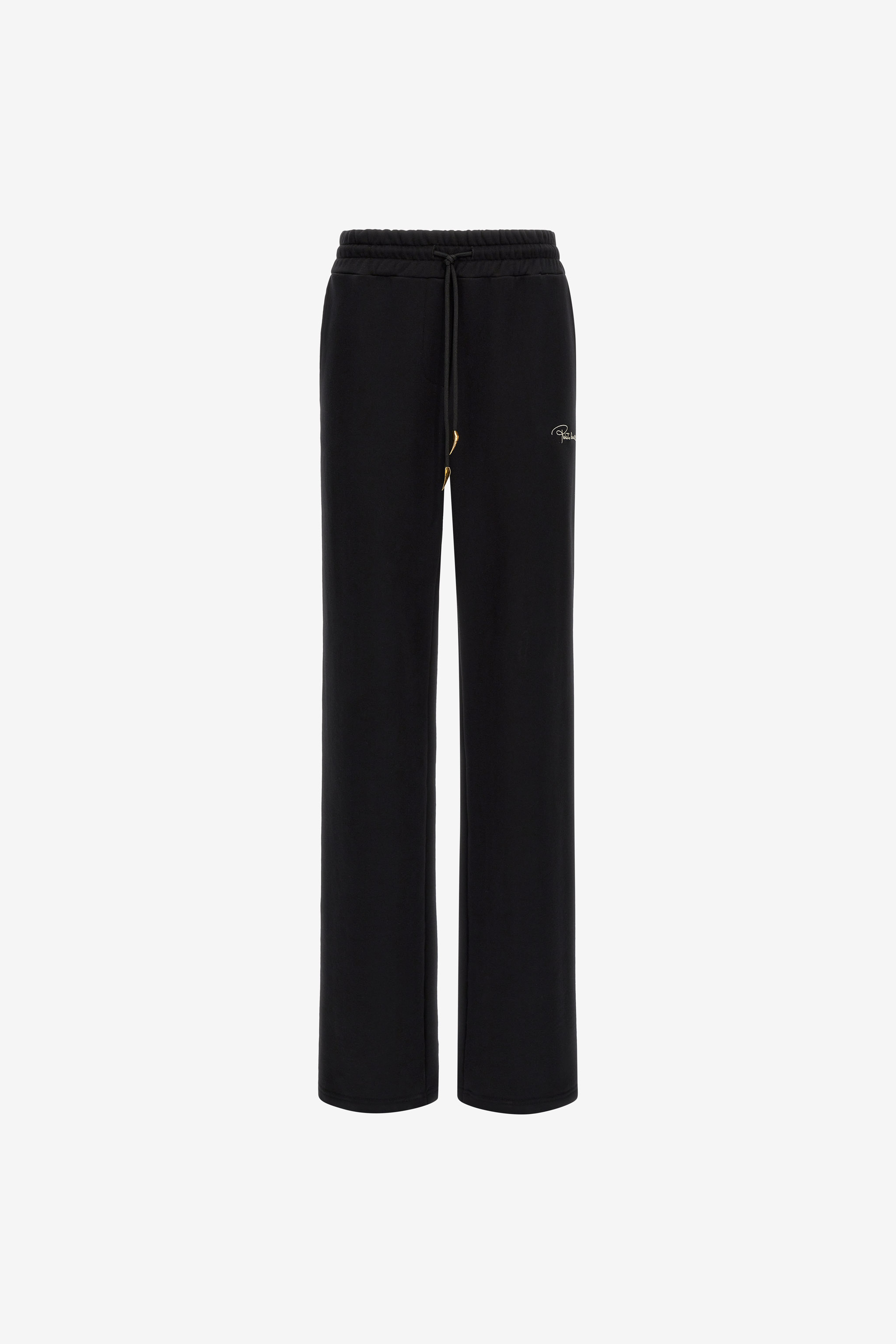 Roberto Cavalli Pants With Logo In Black