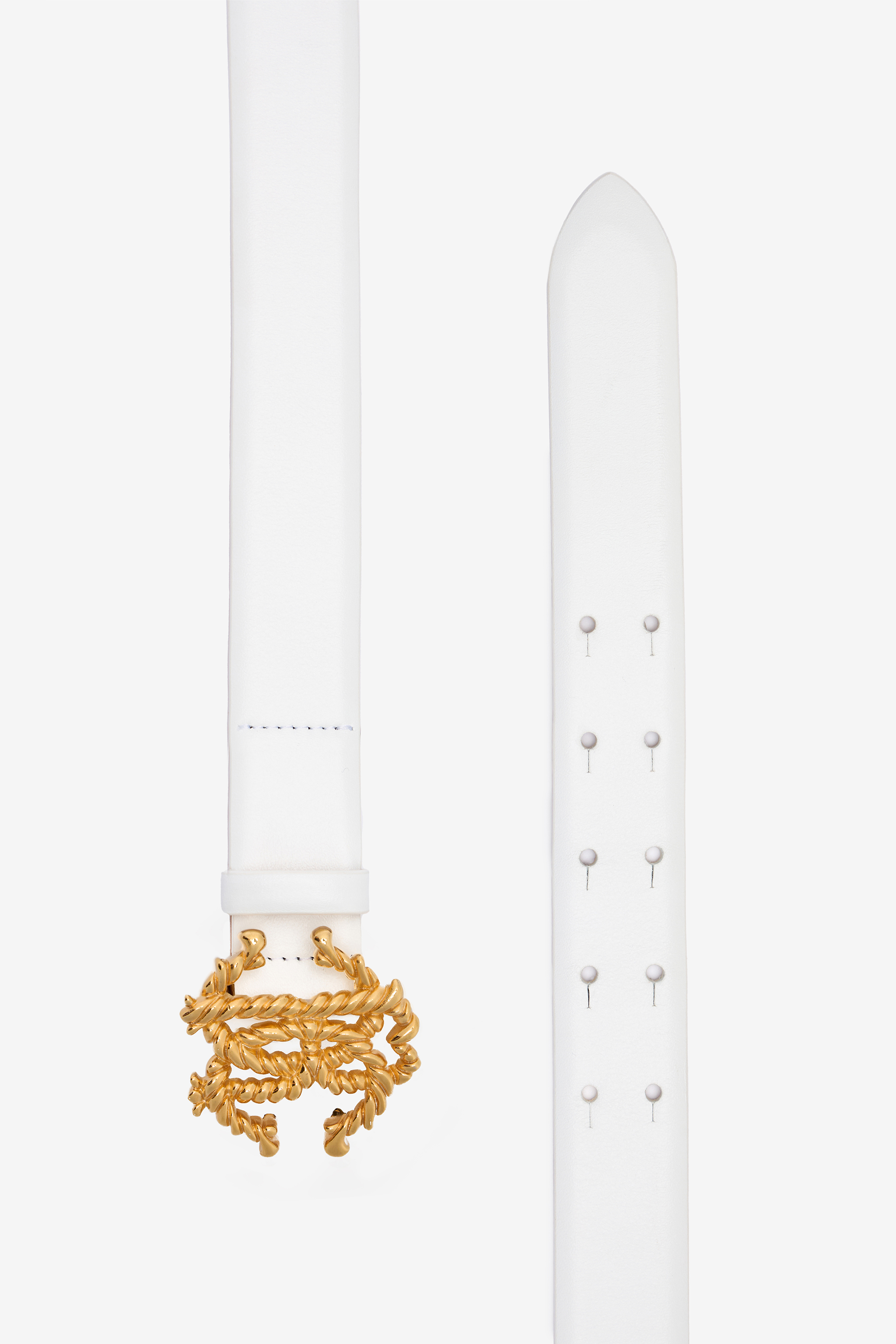 Shop Roberto Cavalli Belt With Sculpture Buckle In White