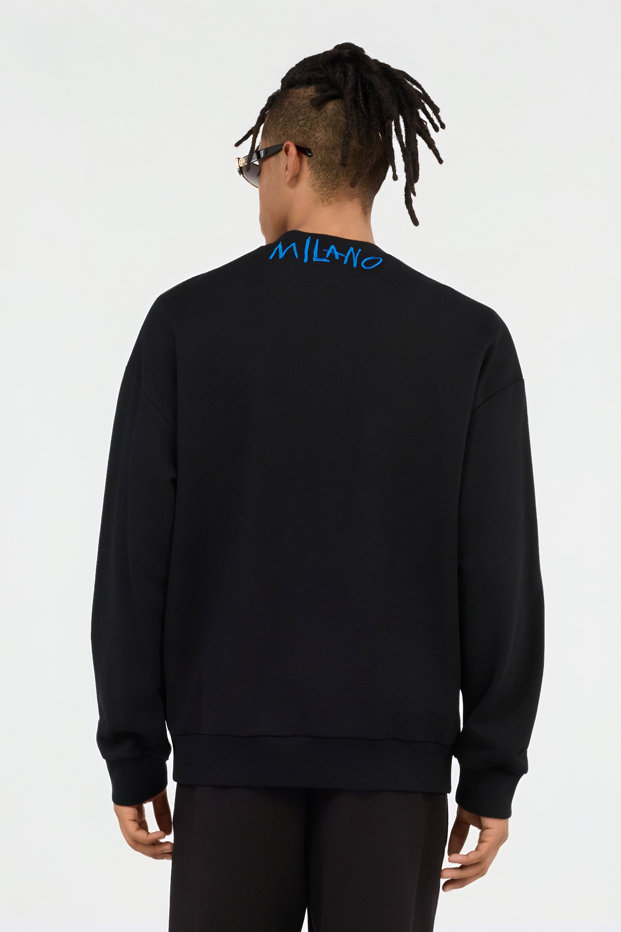 Black Sweatshirt With Graffiti Logo Embroidery