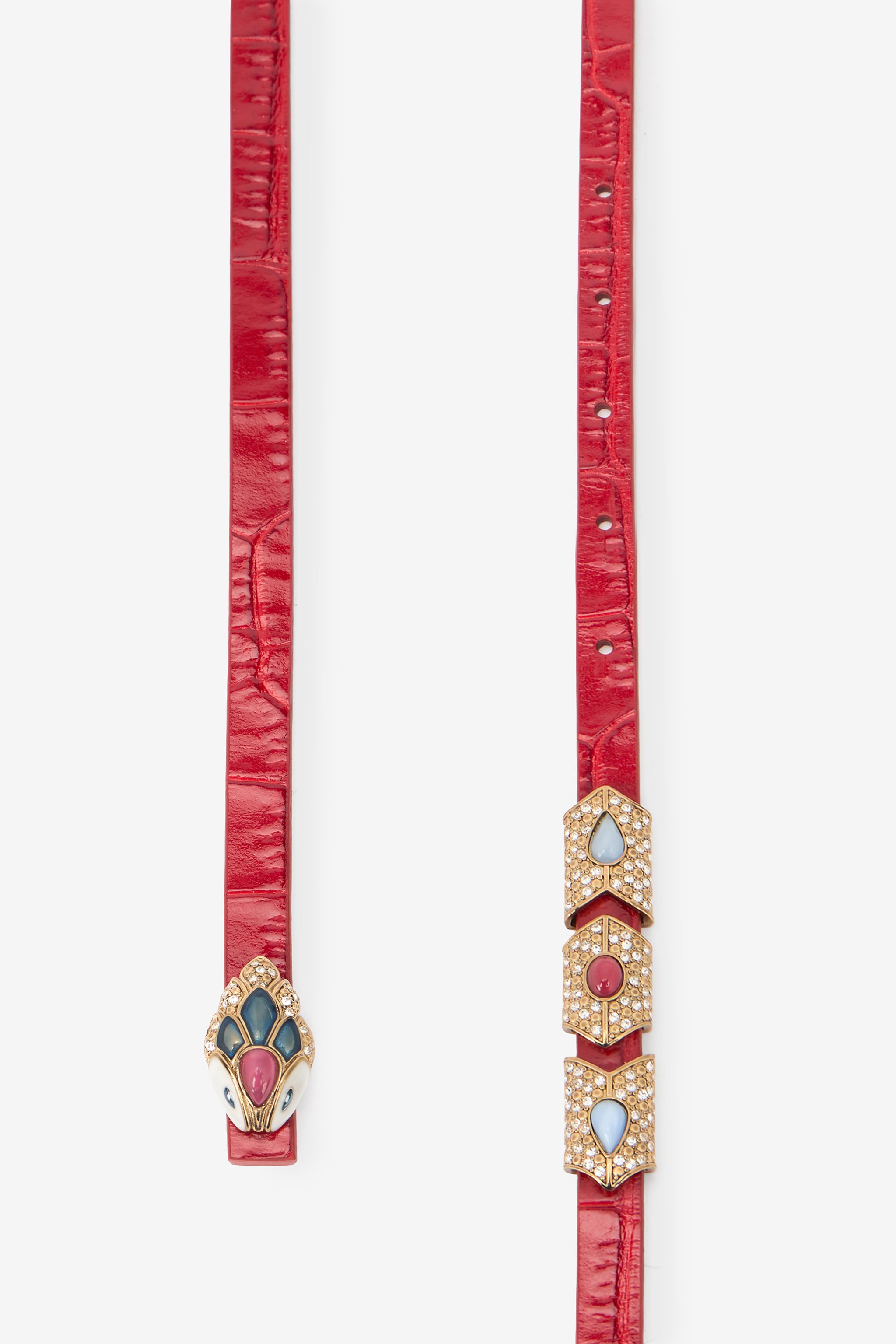 Eastern Red Belt with Serpent Head and Crystals