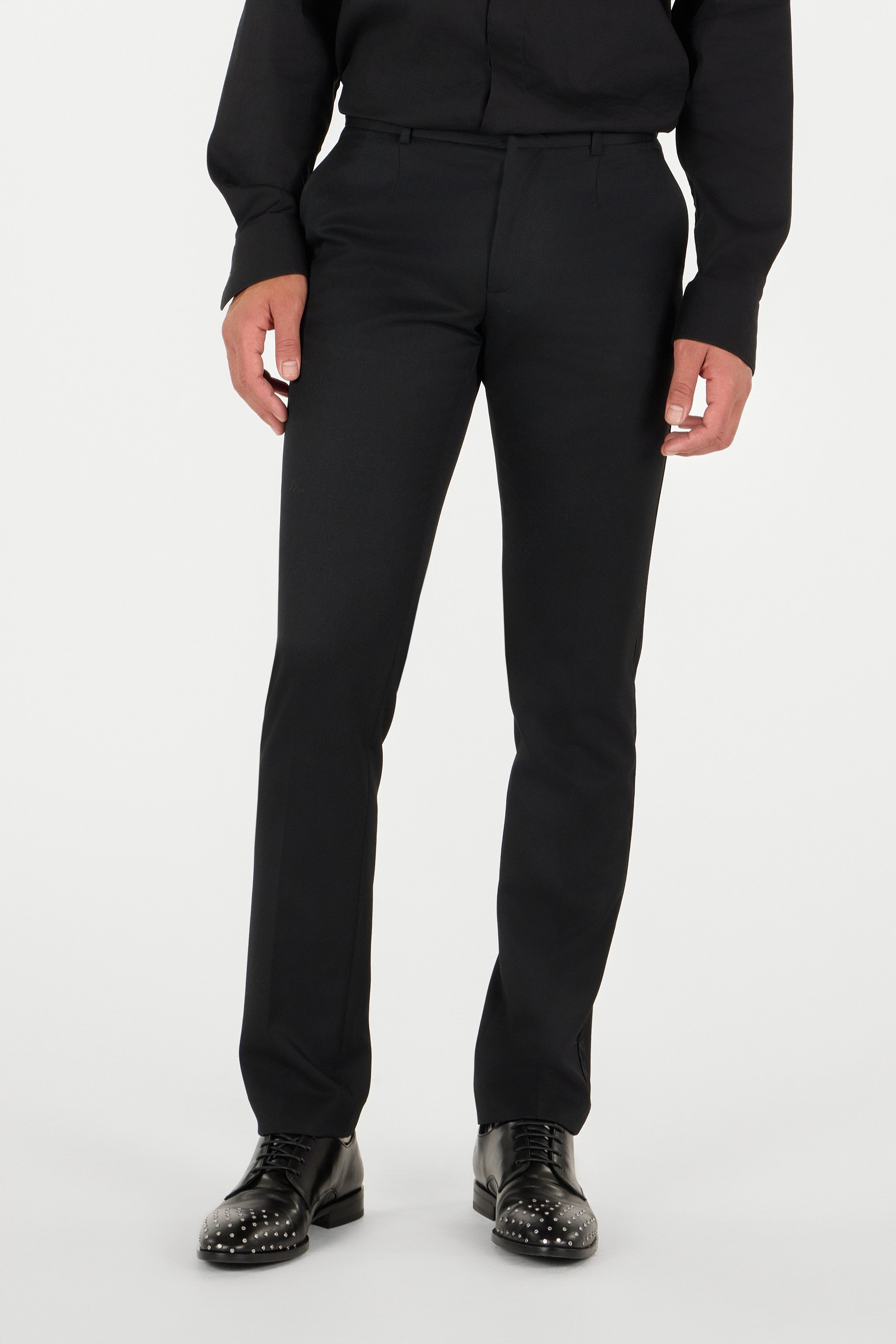 Roberto Cavalli Straight-leg Wool Trousers In Black