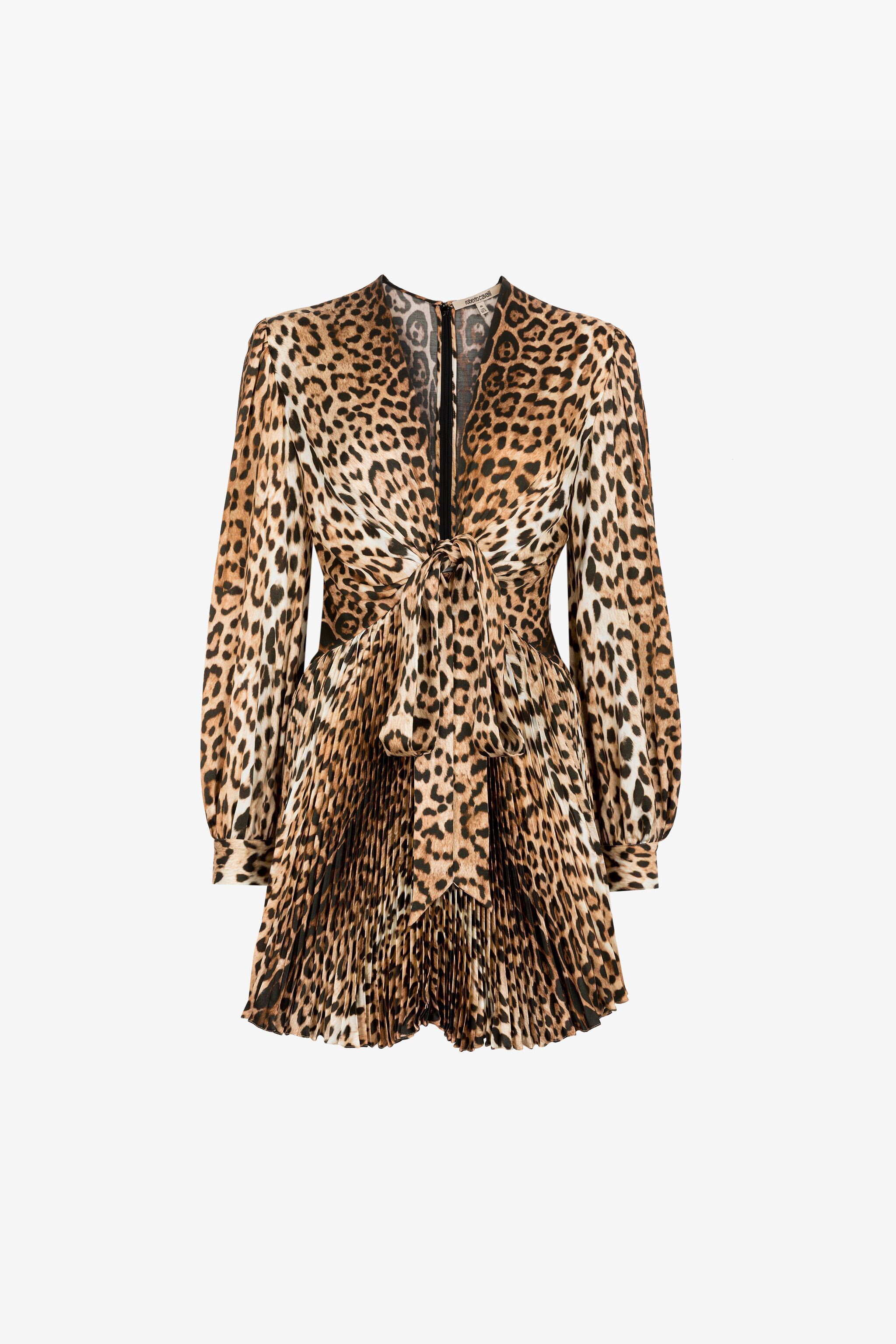 Leopard-Print Mini Dress in Light Brown for Women | Roberto