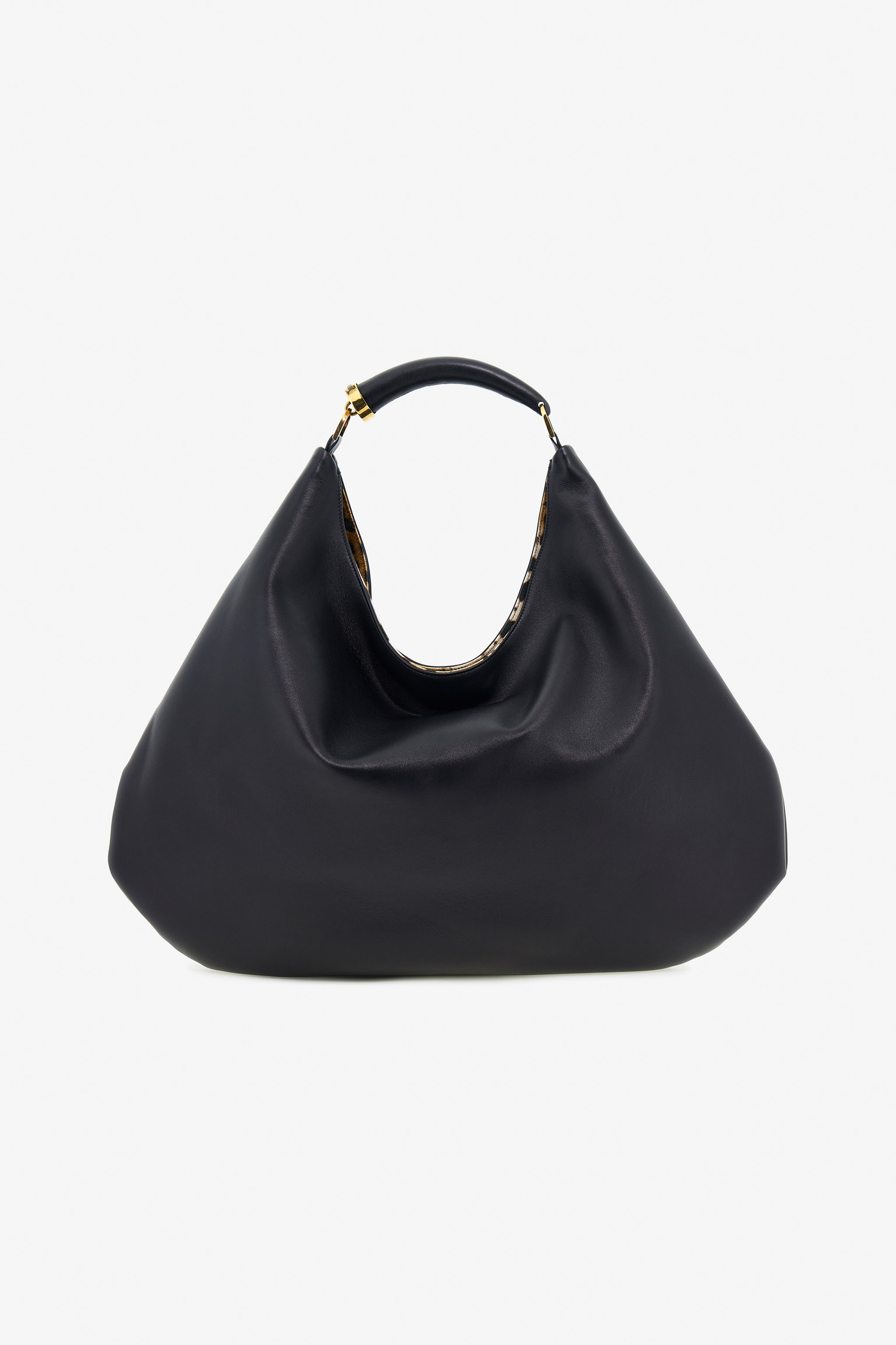 Roberto Cavalli Women's Black Hobo Bag With Fang Handle - Shoulder Bags