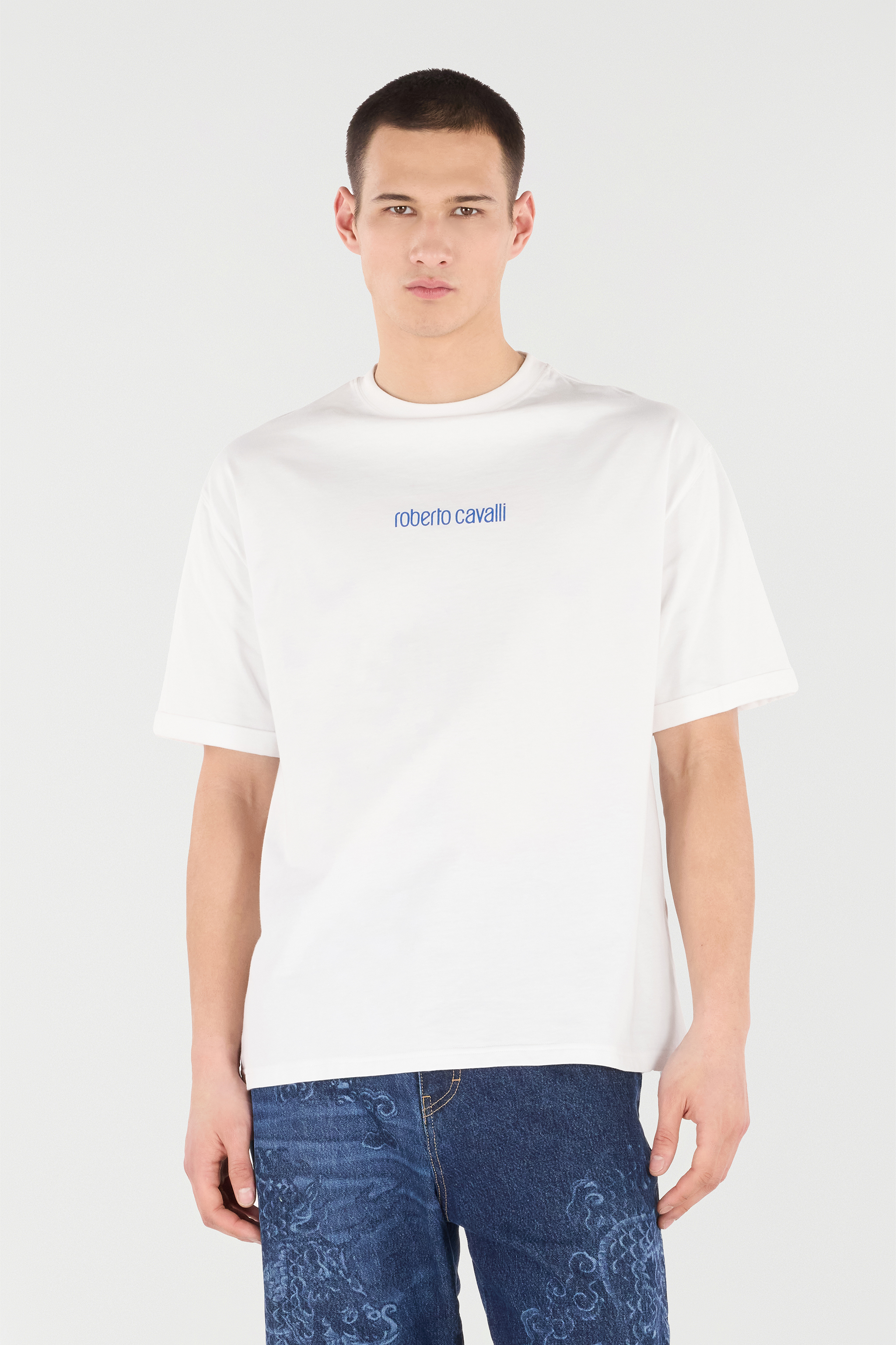 Cotton T-Shirt With Dragon And Logo