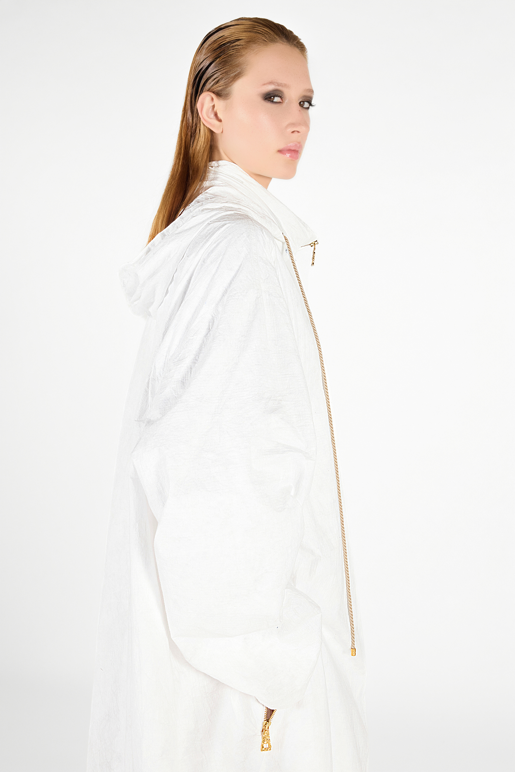 Roberto Cavalli Mantel Mit Kapuze Und Wall-print In White