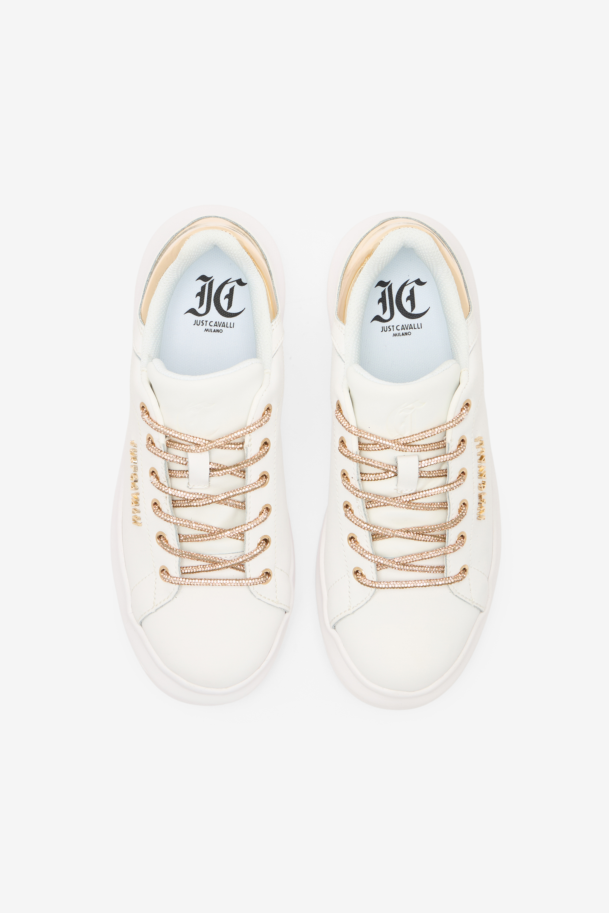 Roberto Cavalli Lace-up Sneakers With Rhinestones