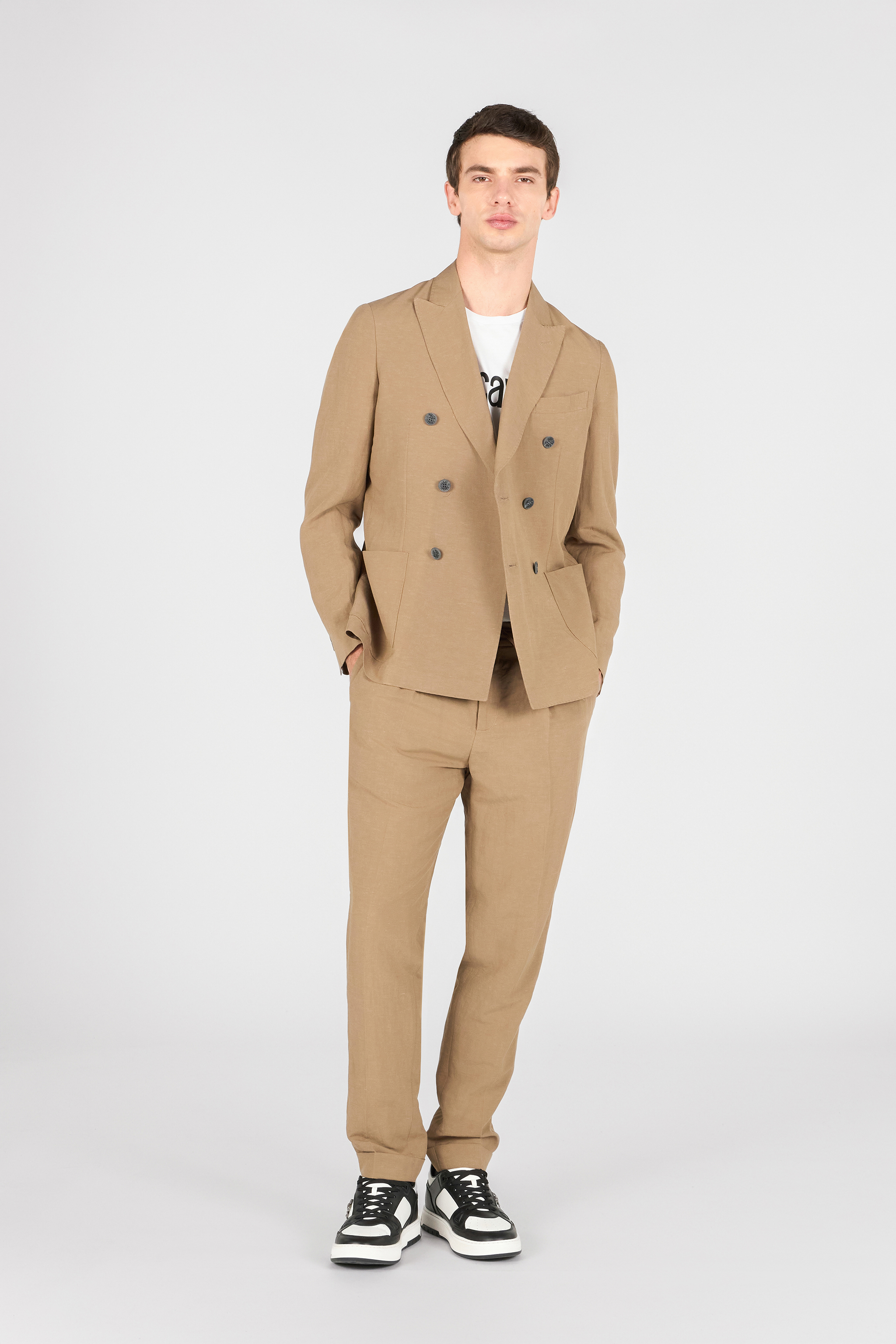 Roberto Cavalli Camel Man Suit In Light Brown
