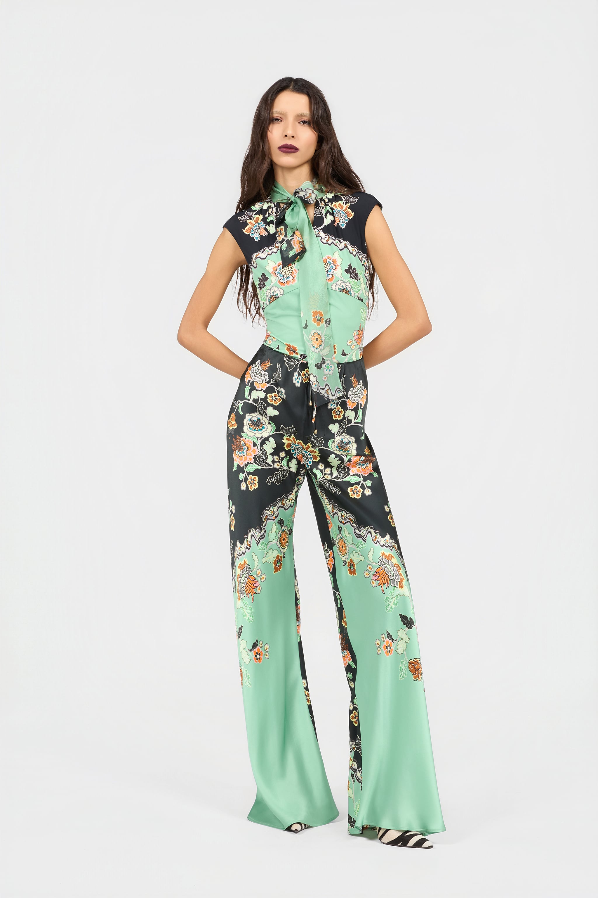 Roberto Cavalli Silk Pants With Kimono Print | Thumbnail 6 Roberto Cavalli Silk Pants With Kimono Print | Thumbnail 6