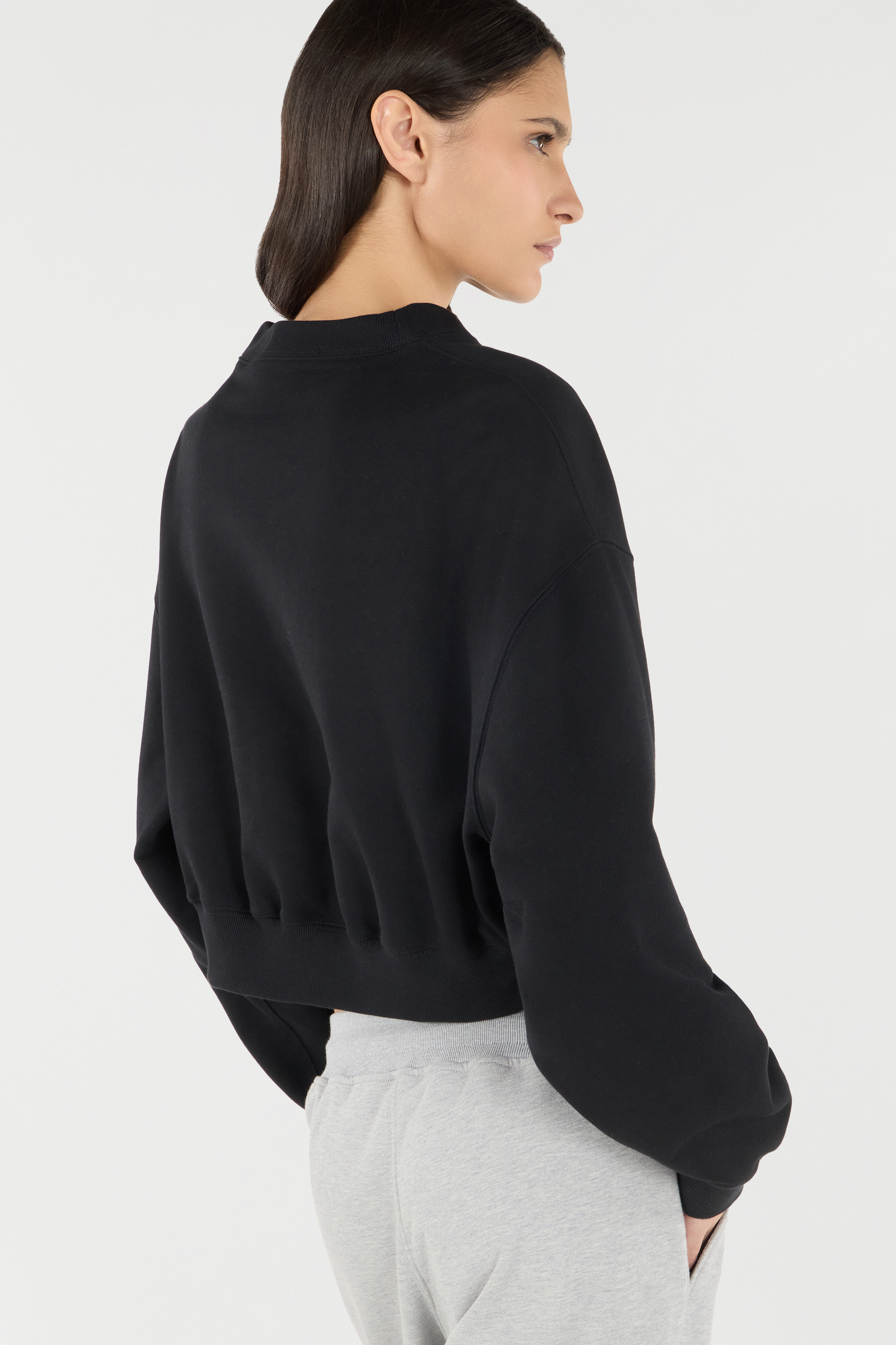 Roberto Cavalli Cropped Sweatshirt With Logo In Black