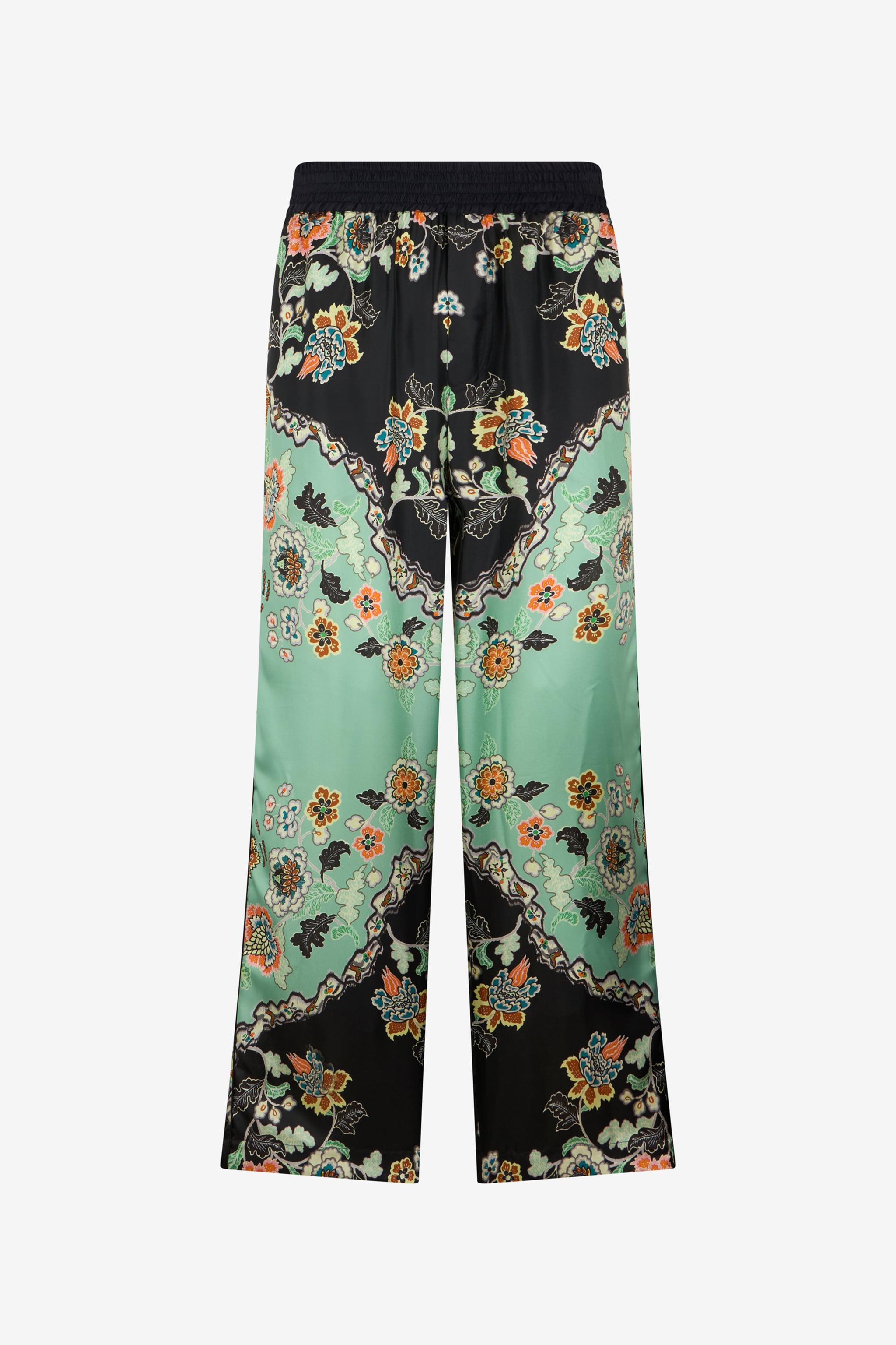 Kimono Print Trousers in DARK GREEN/BLACK for Men | Roberto Cavalli®