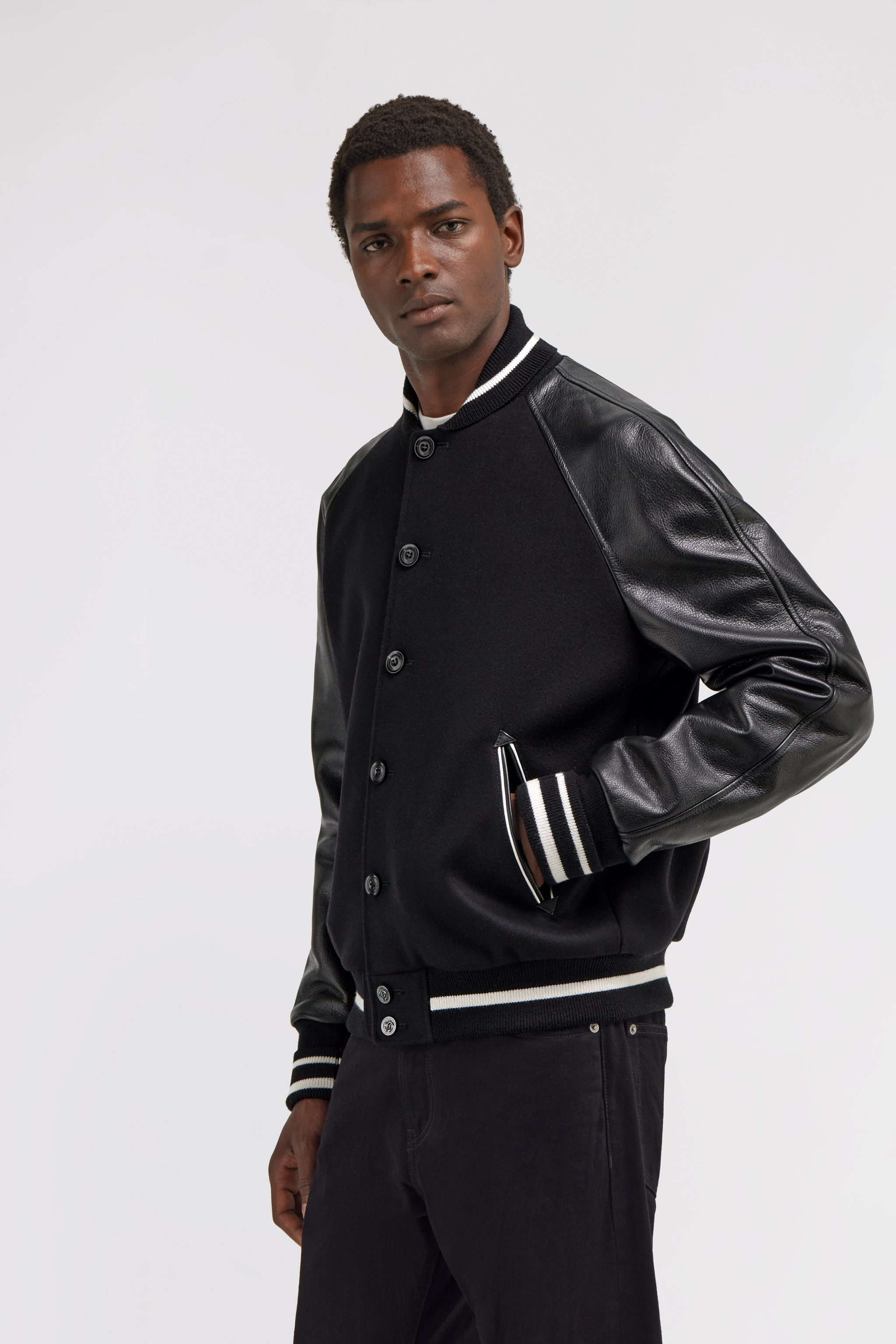 Roberto Cavalli Contrast-panel Bomber Jacket In Black