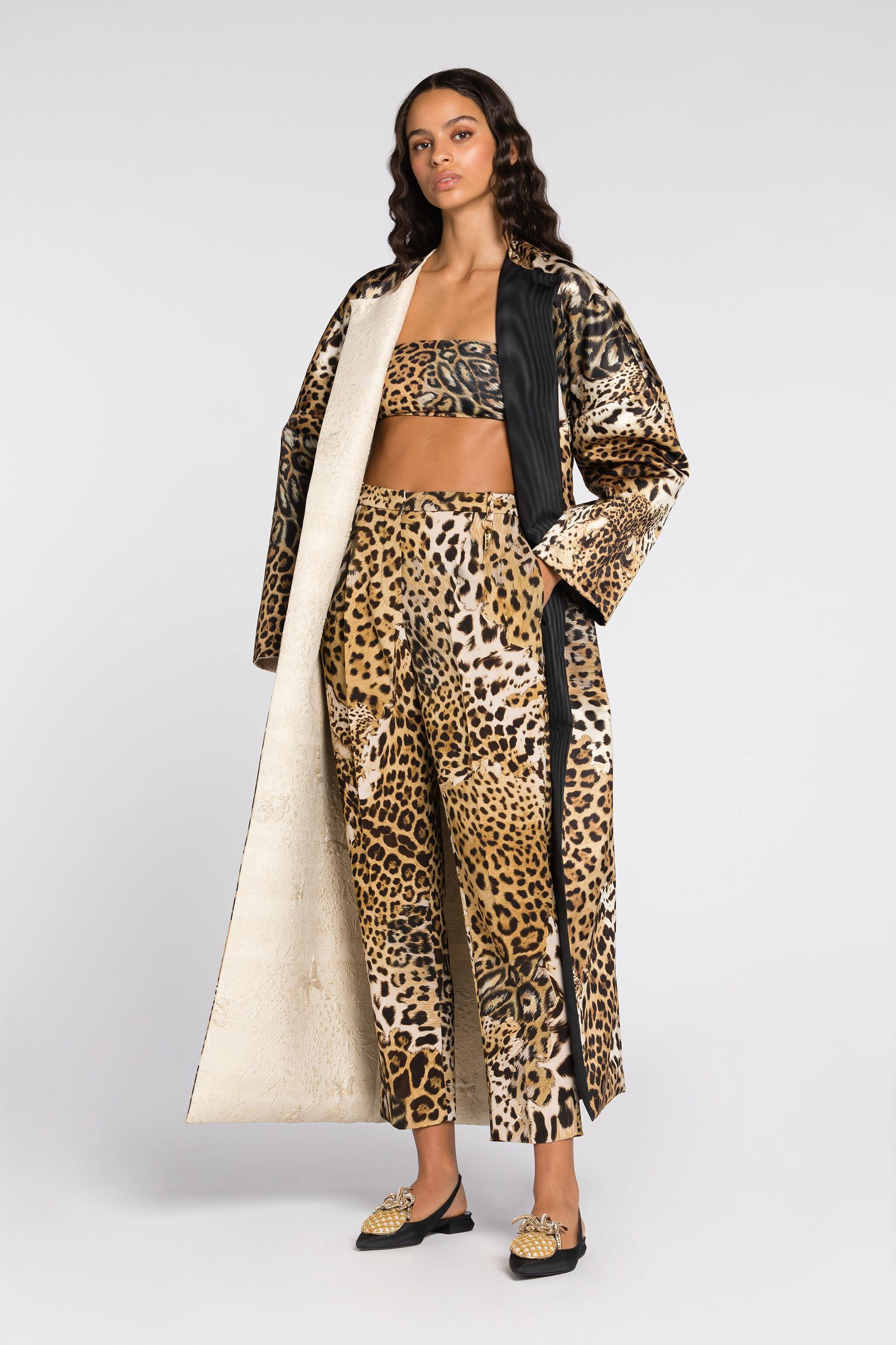 Roberto Cavalli Leopard-print Cropped Trousers