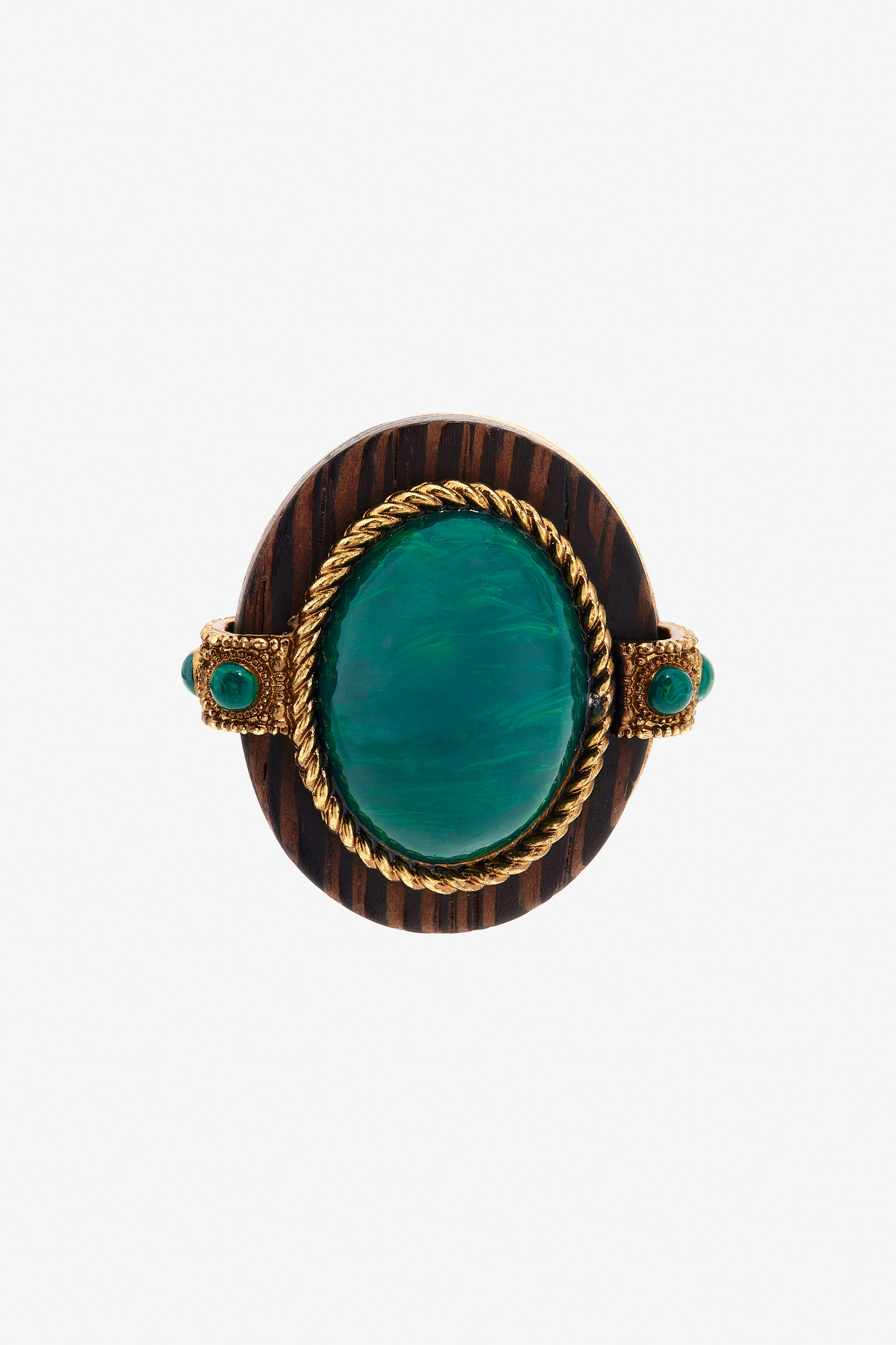 Roberto Cavalli Malachite-effect Stud Earrings In Green