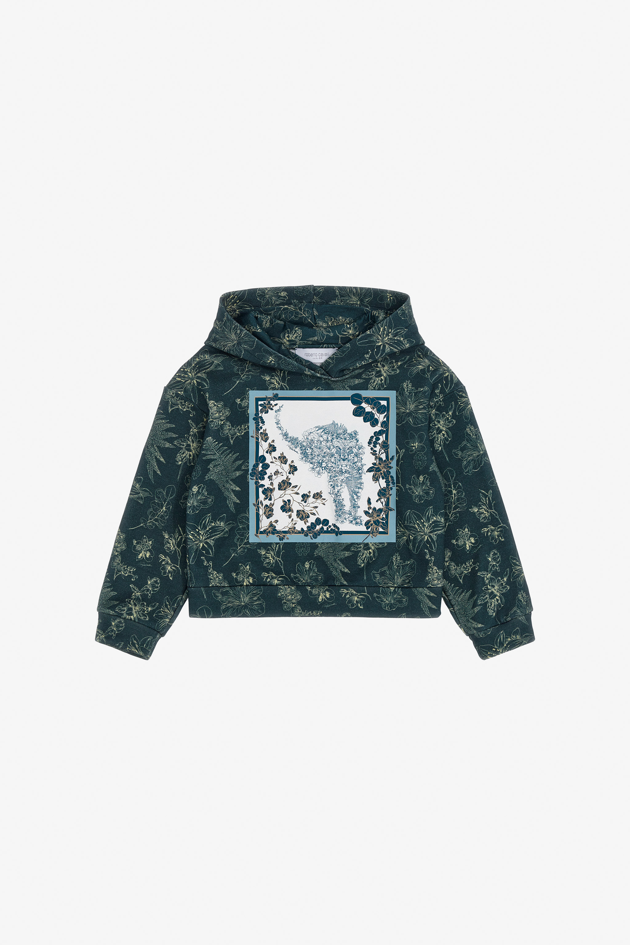 Roberto Cavalli Girls Blue Floral Print Sweatshirt - Ready To Wear
