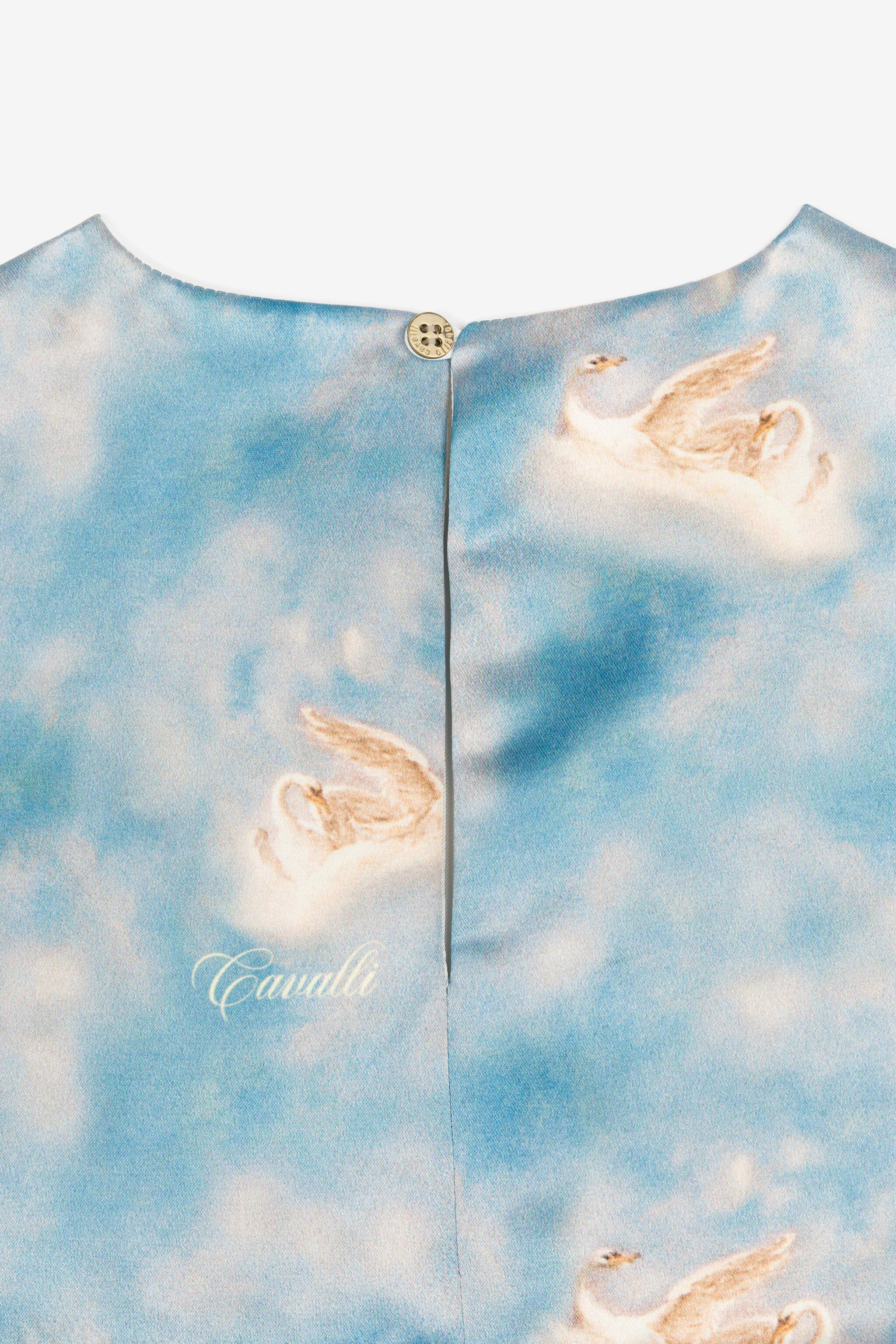 Roberto Cavalli Wild Leda-print Dress In Light Blue