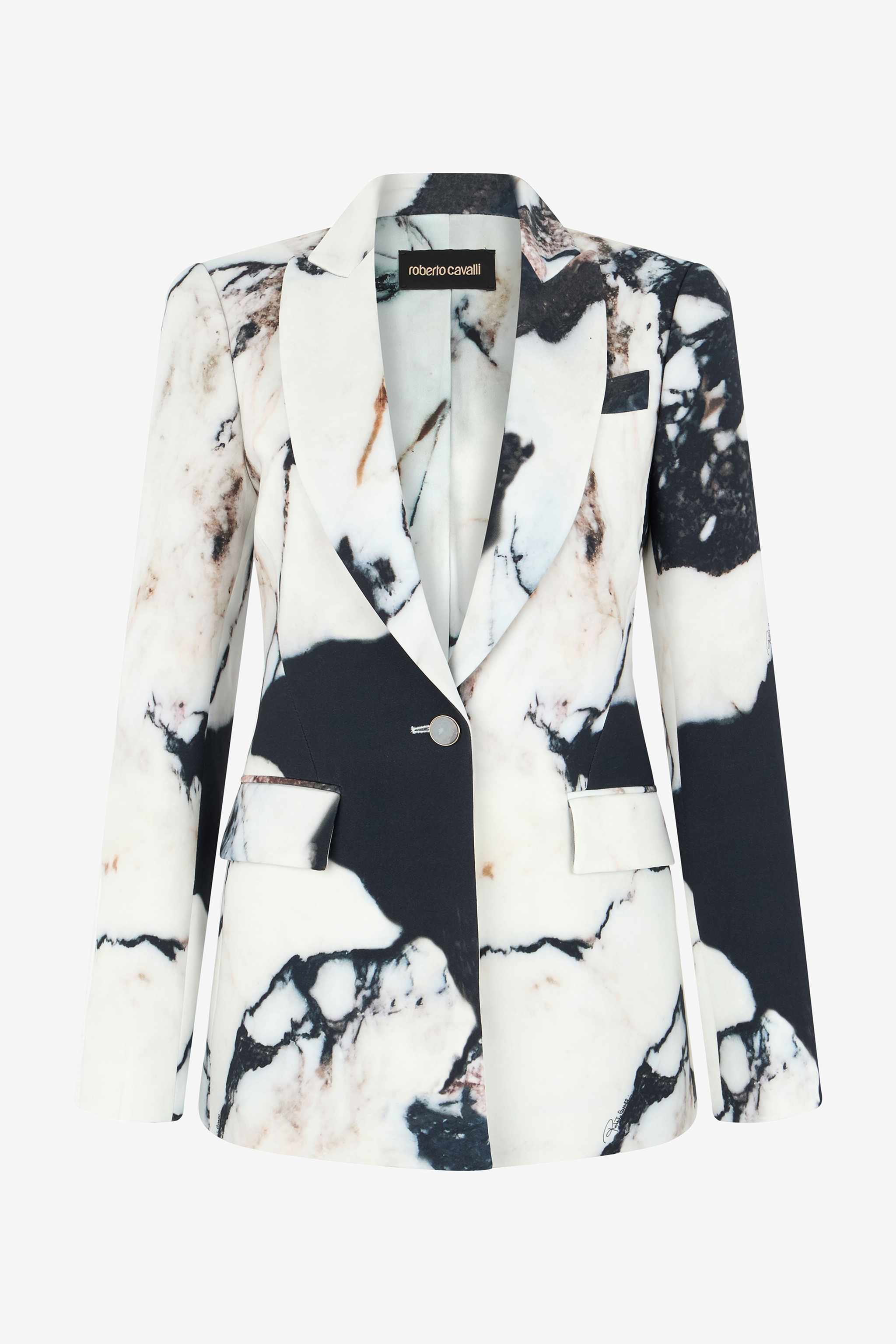 Marble print blazer