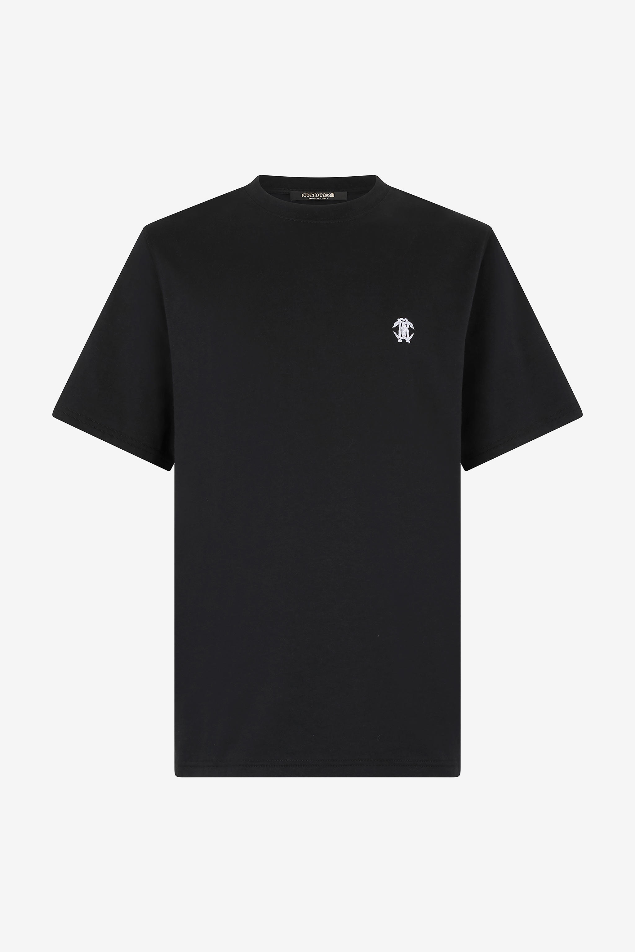 Roberto Cavalli Man T-shirt Black Size L Cotton