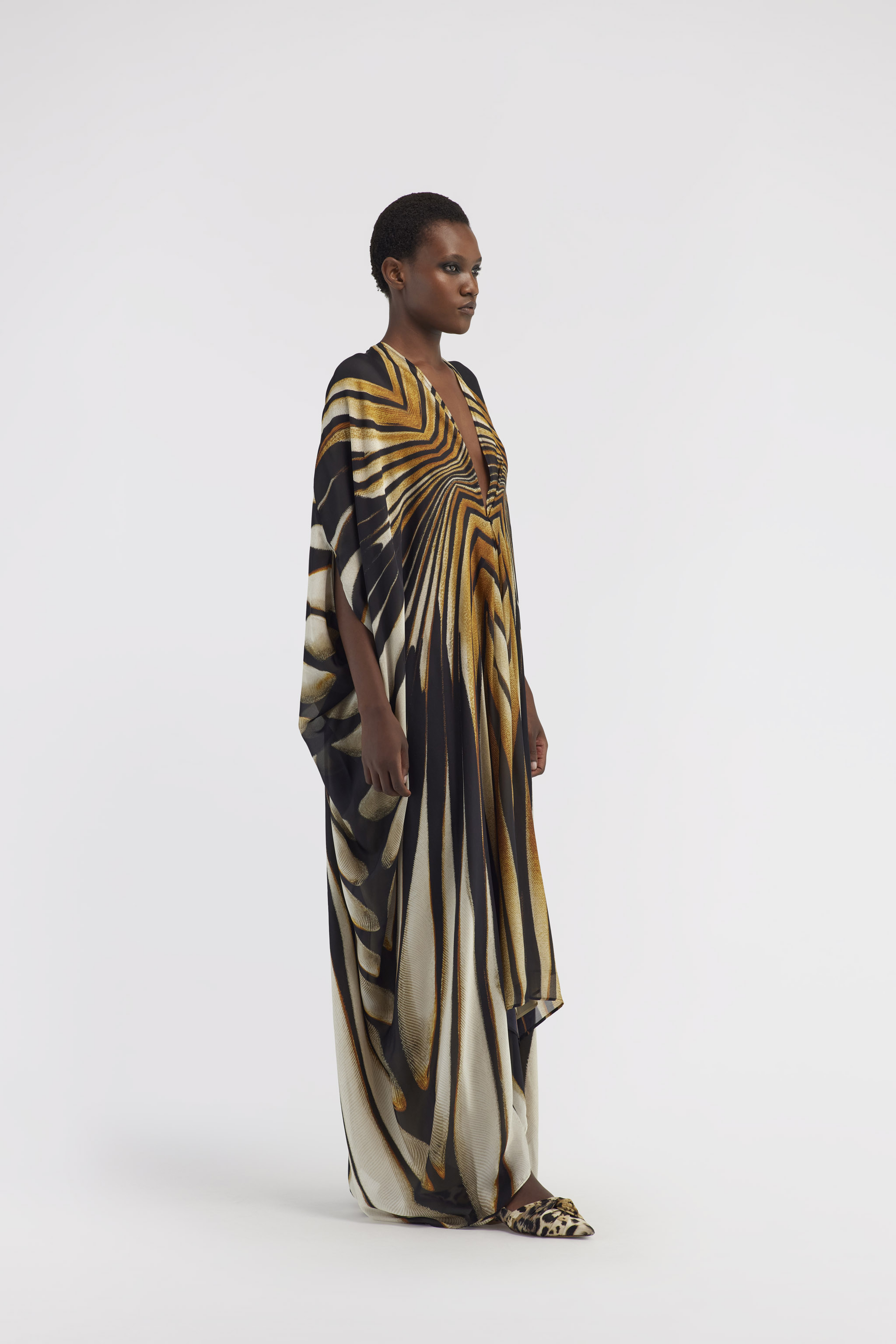 ROBERTO CAVALLI KAFTAN MIT RAY OF GOLD-DRUCK