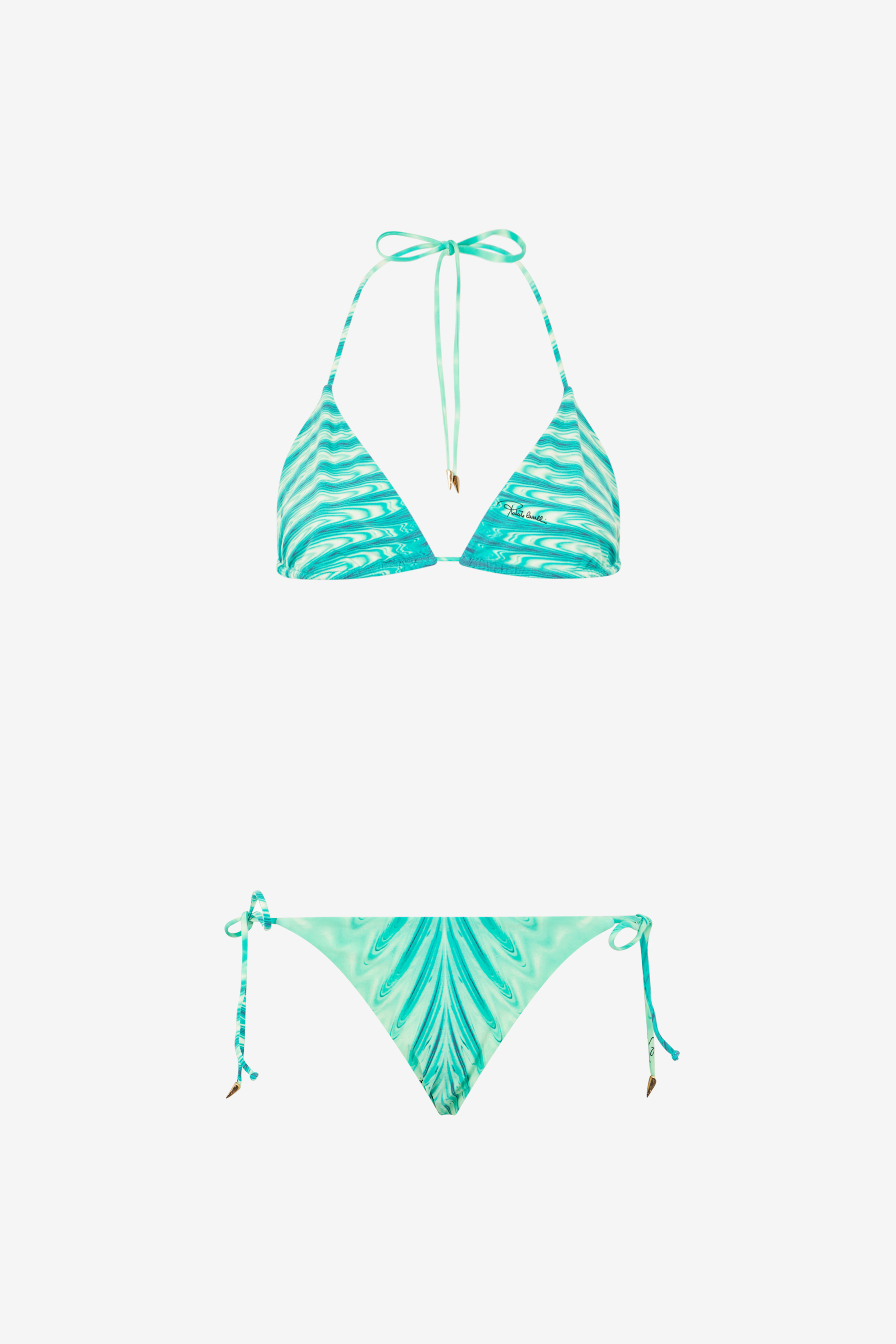 Shop Roberto Cavalli Bikini Mit Print Allover In Light Green