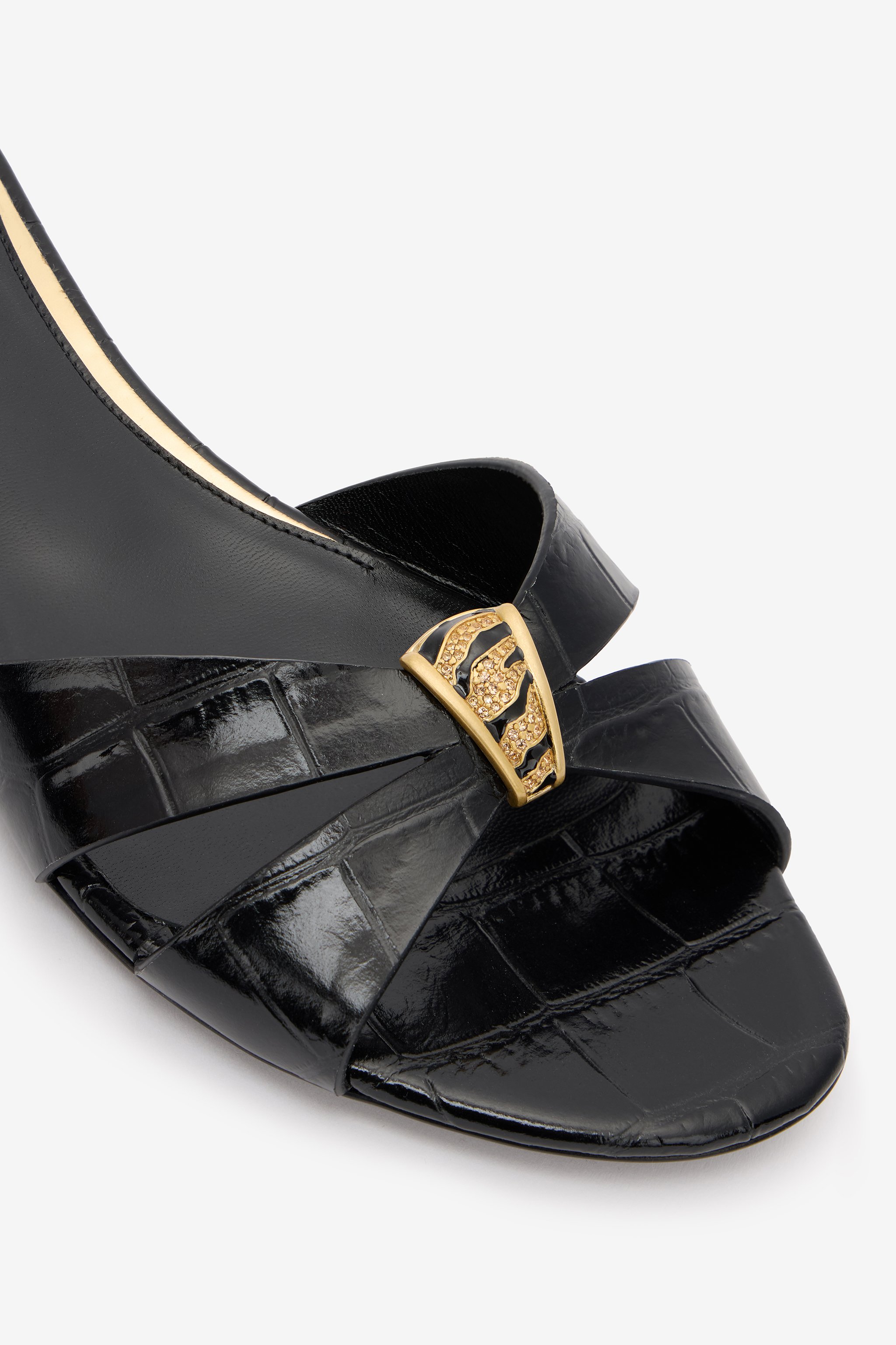 Roberto Cavalli Slides With Jewel Detail In Black