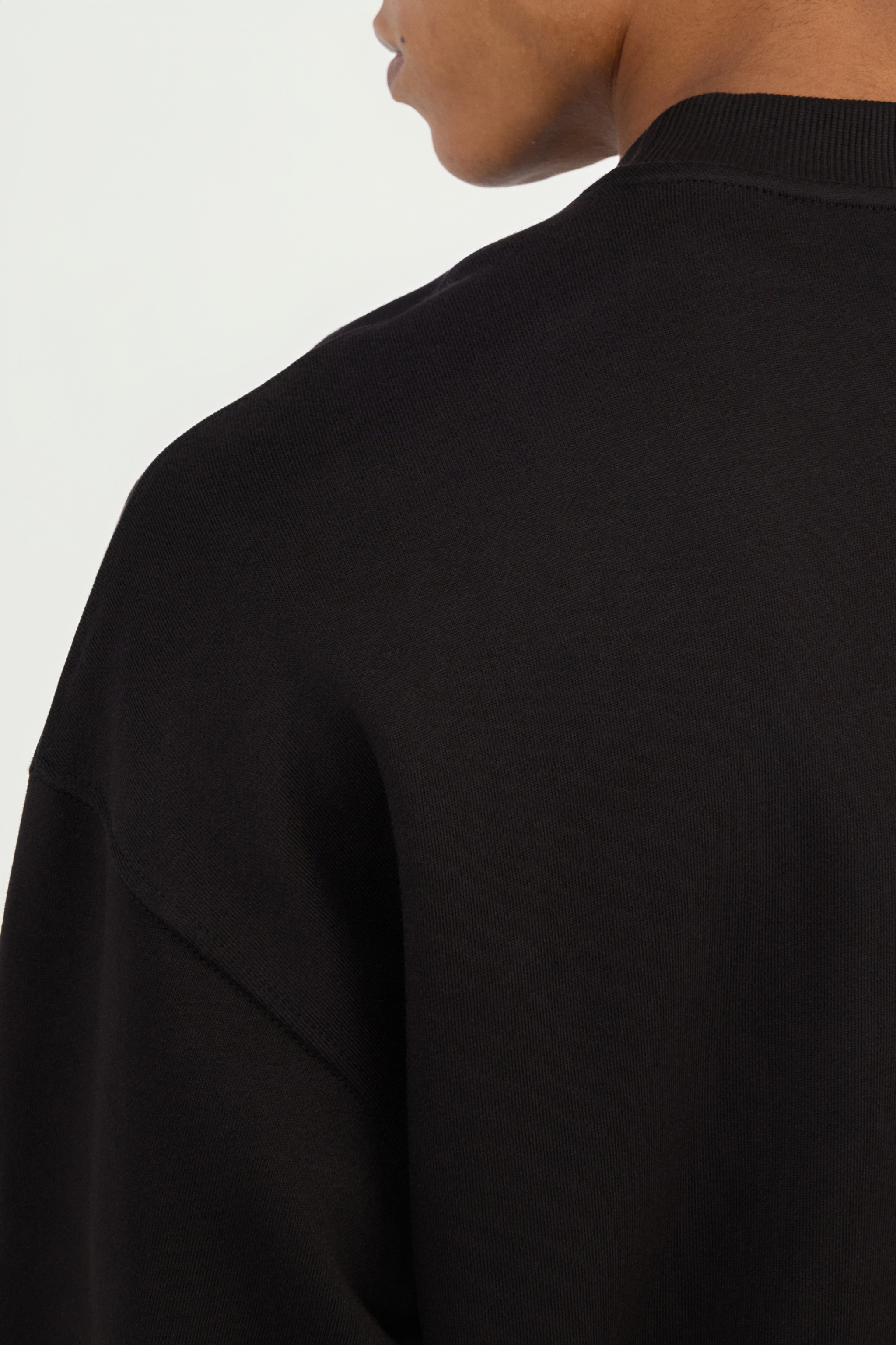 Black Sweatshirt with Tonal Logo Patch