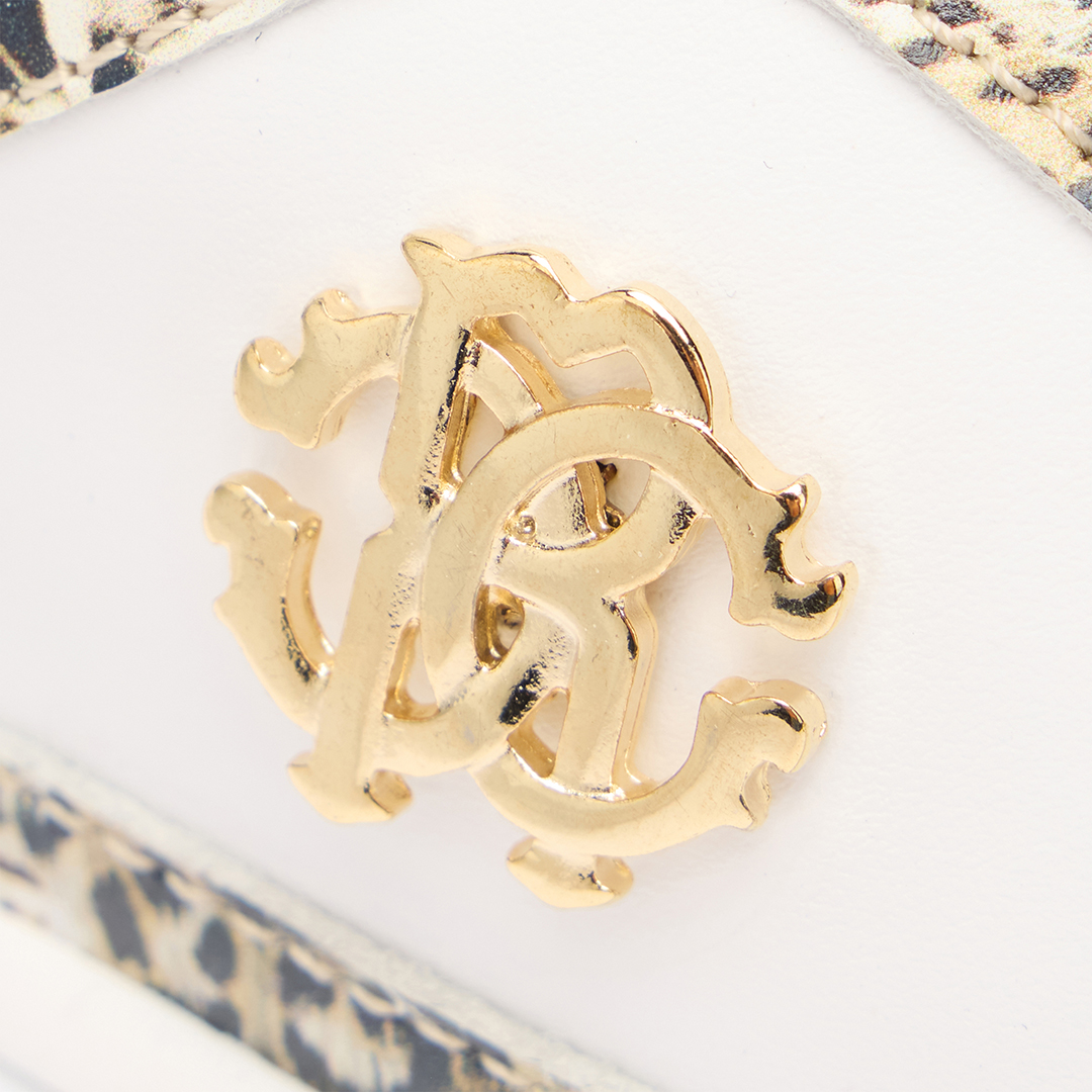 Roberto Cavalli Leopard Print Sneaker With Monogram Rc In Multi