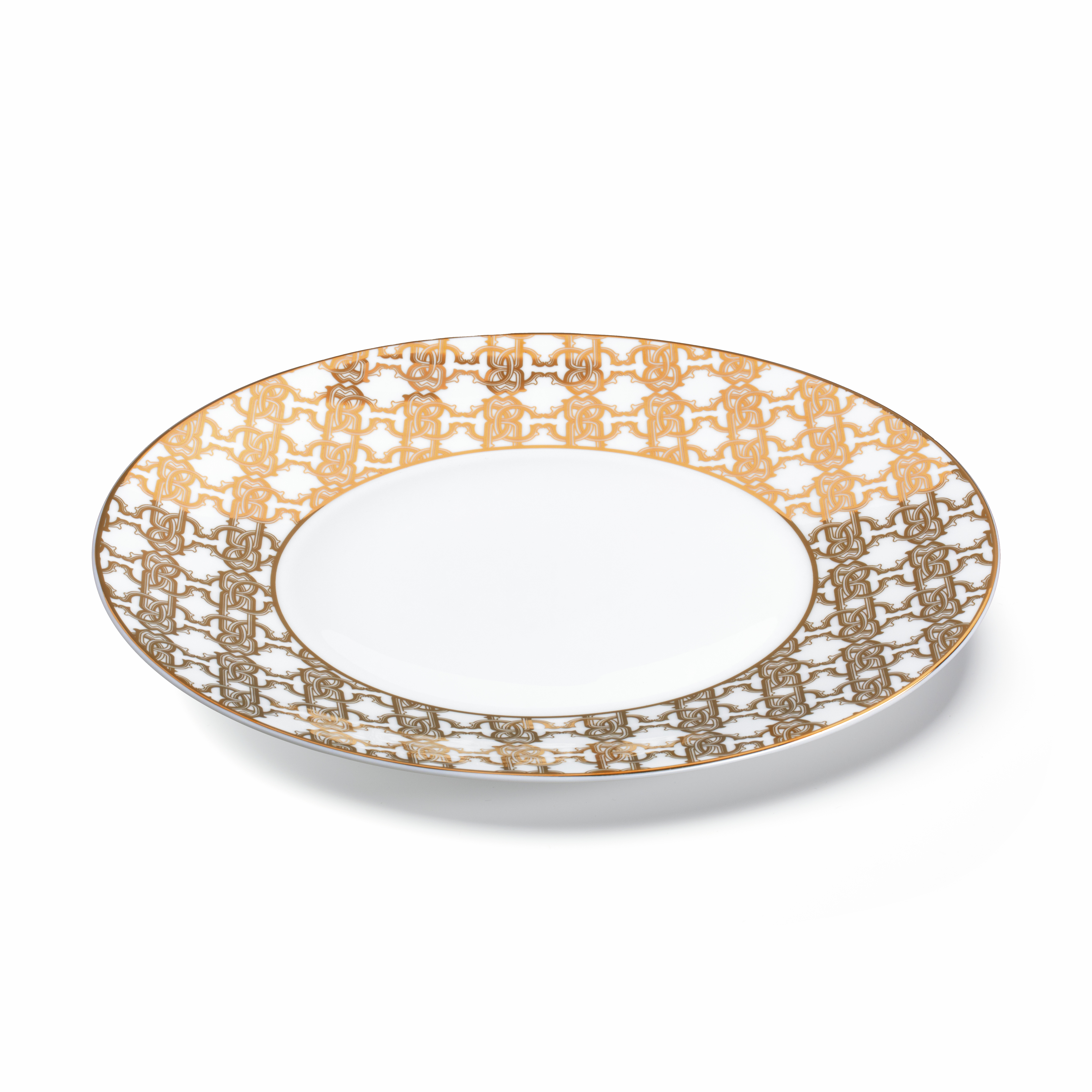  Roberto Cavalli Monogram Gold 2 Dinner Plates Set -  Plates Gold Unica 