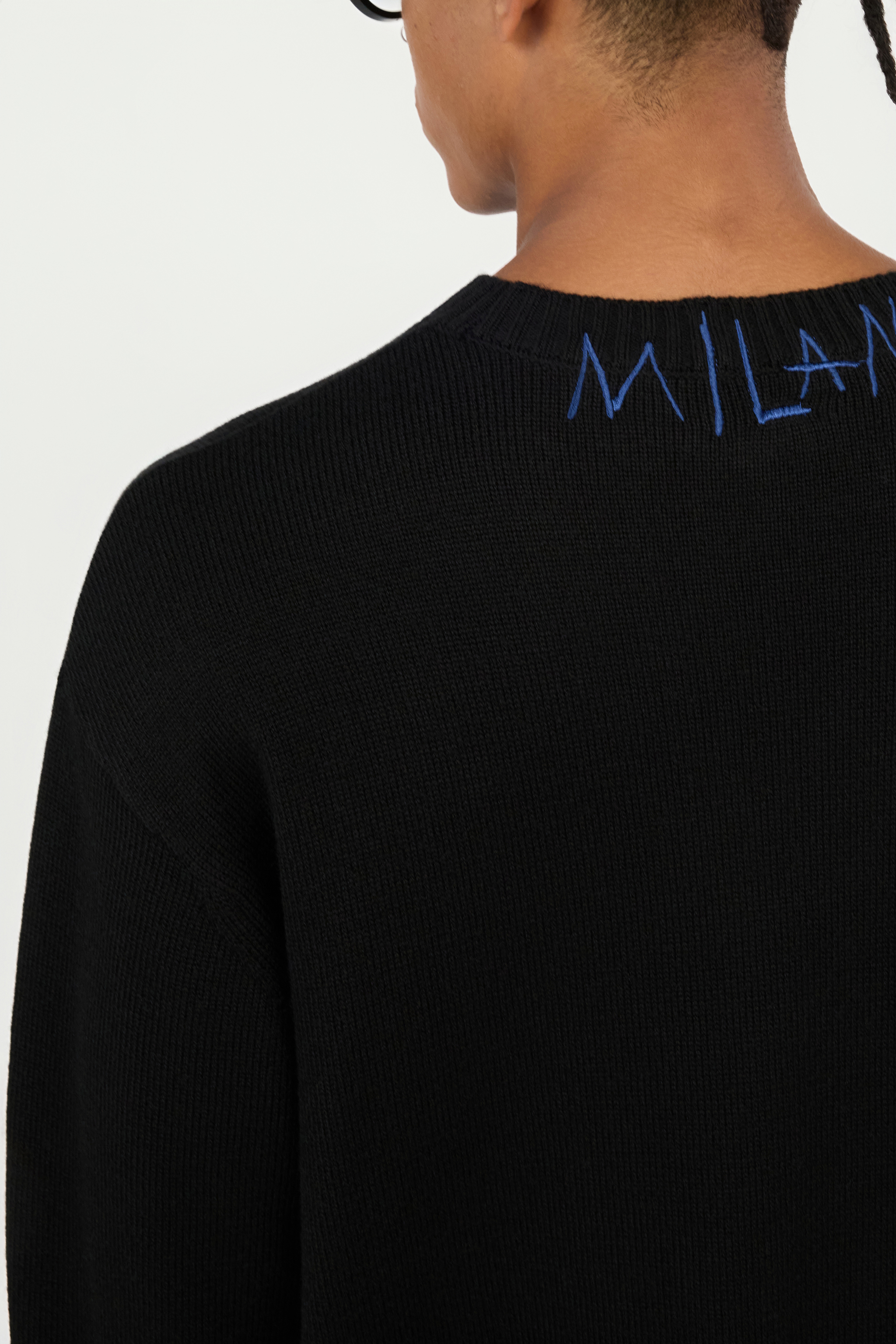 Black Sweater With Embroidered Logo