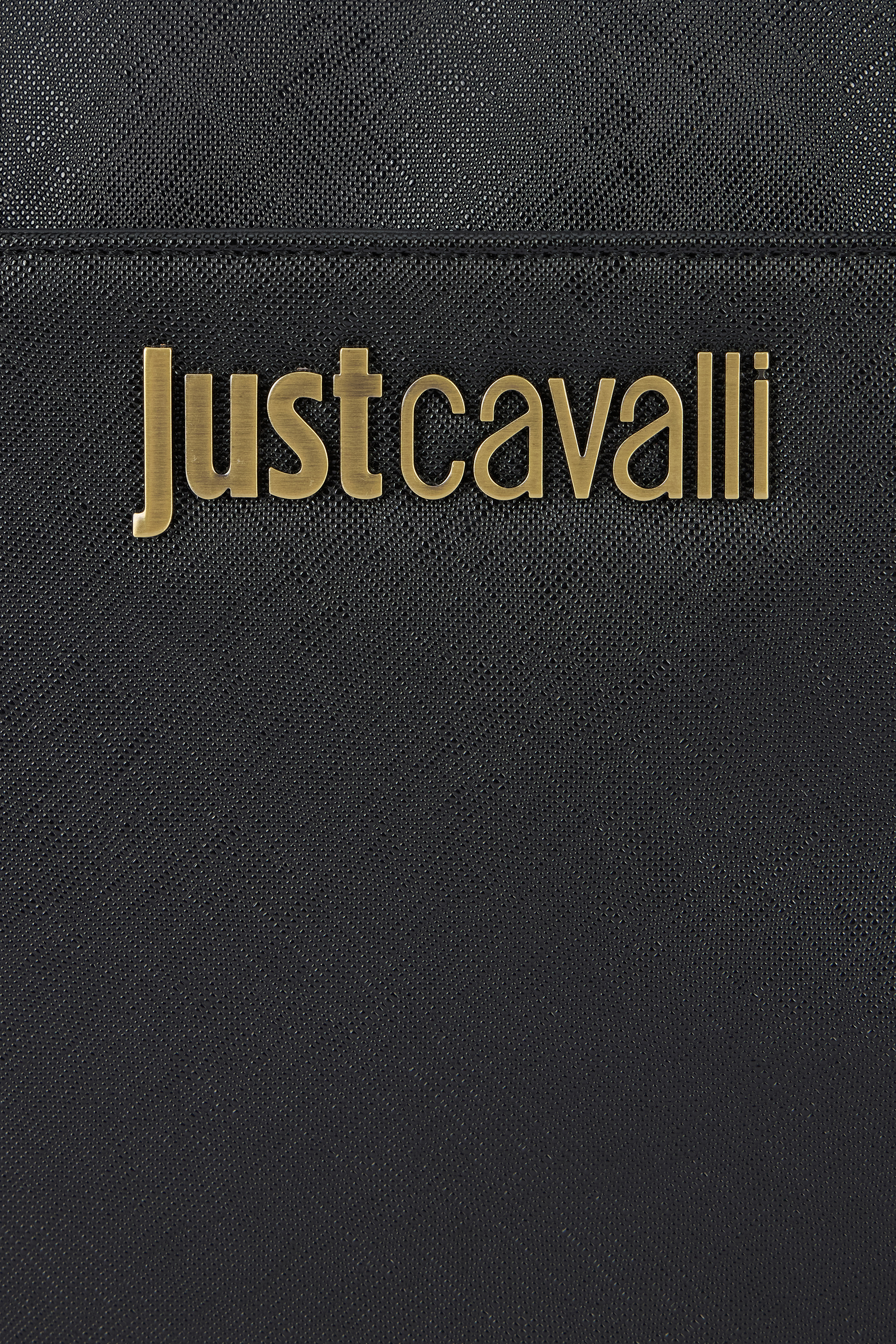 Just Cavalli Black Briefcase With Jacquard Strap