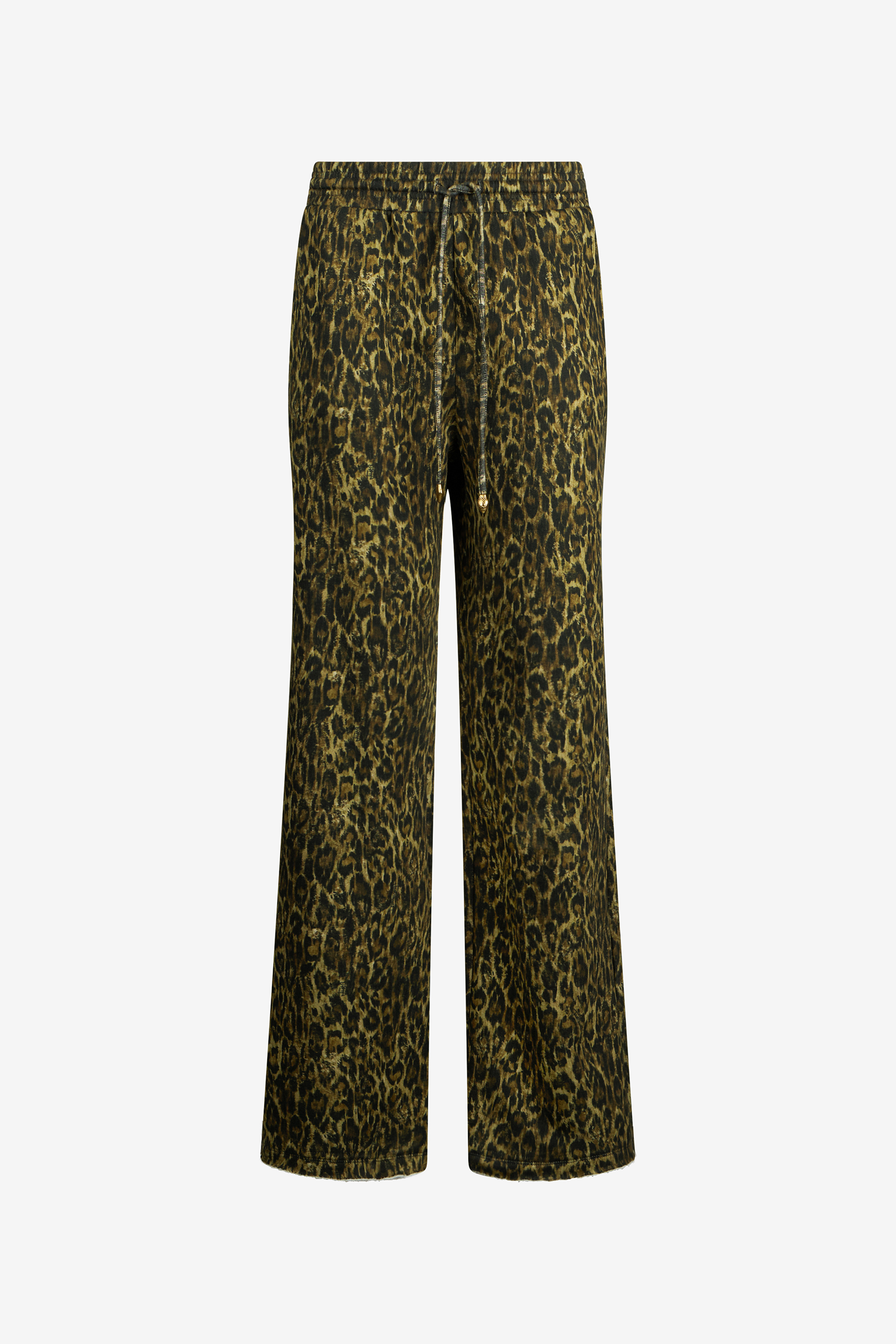 Roberto Cavalli Leopard Print Trousers In Green
