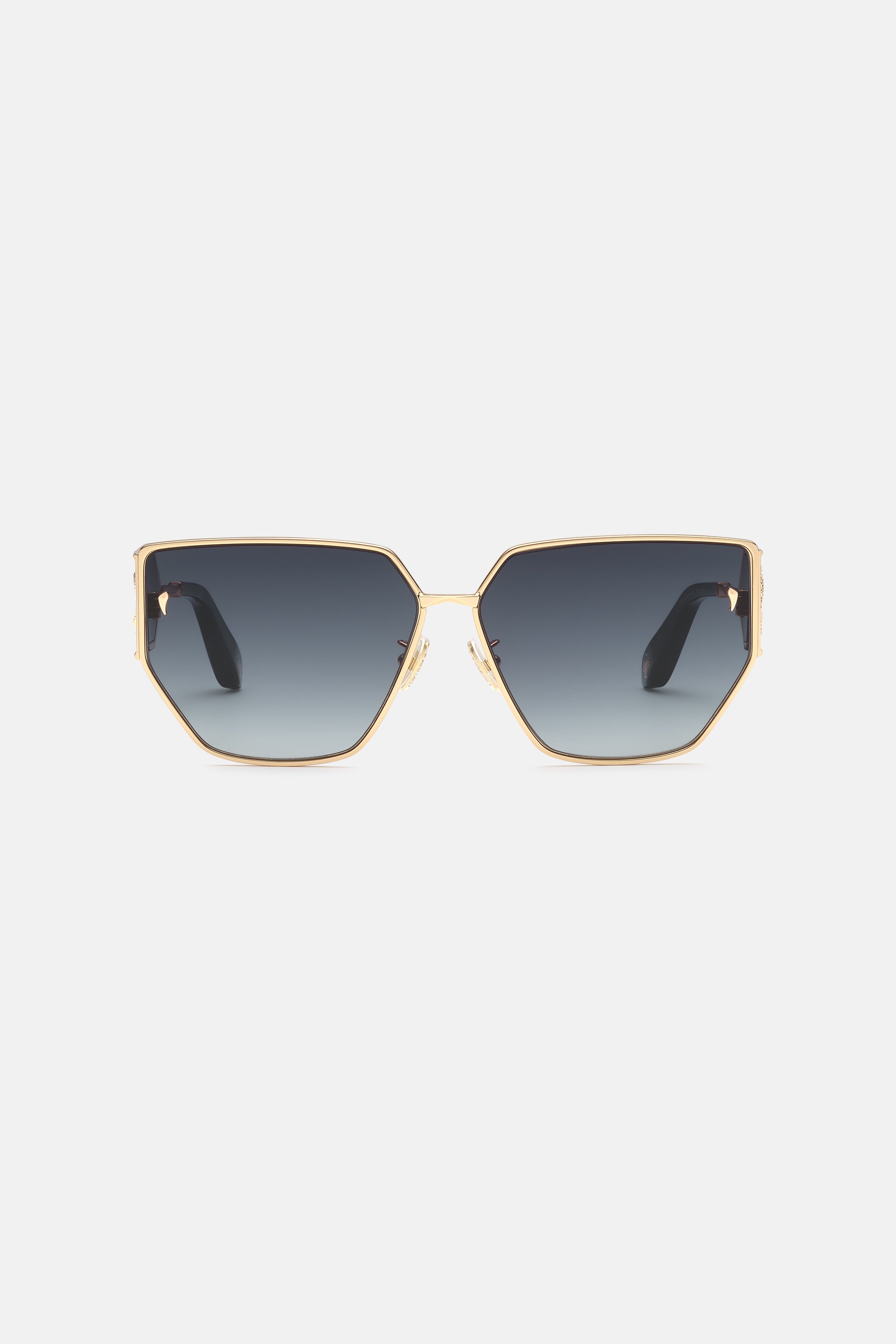 ROBERTO CAVALLI SUNGLASSES WITH WIDE SHAPE FRONT, METAL FANGS EMBELLISHMENT