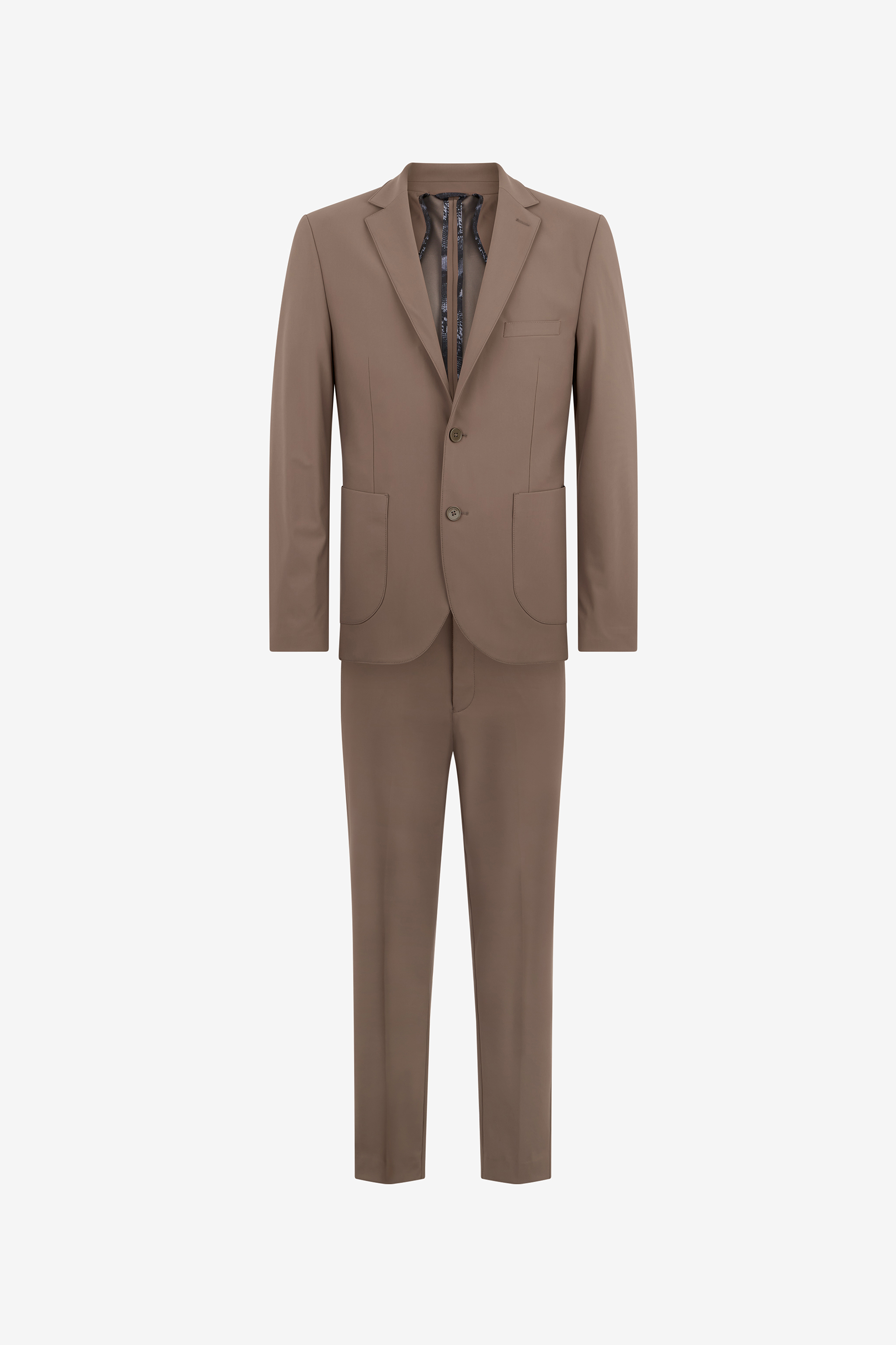 Taupe Single-Breasted Suit