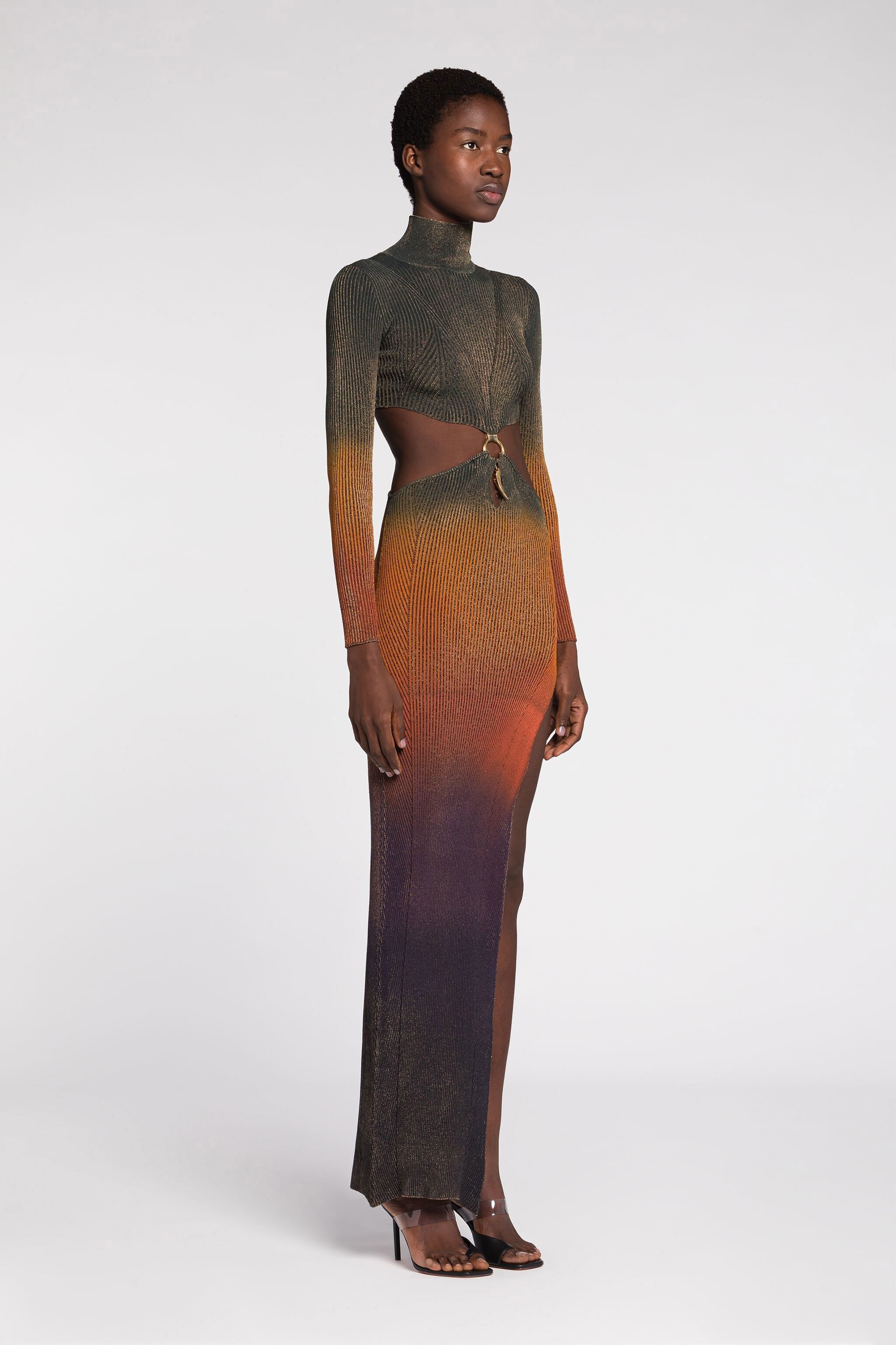 ROBERTO CAVALLI DÉGRADÉ MAXI KLEID MIT AUSSCHNITT 