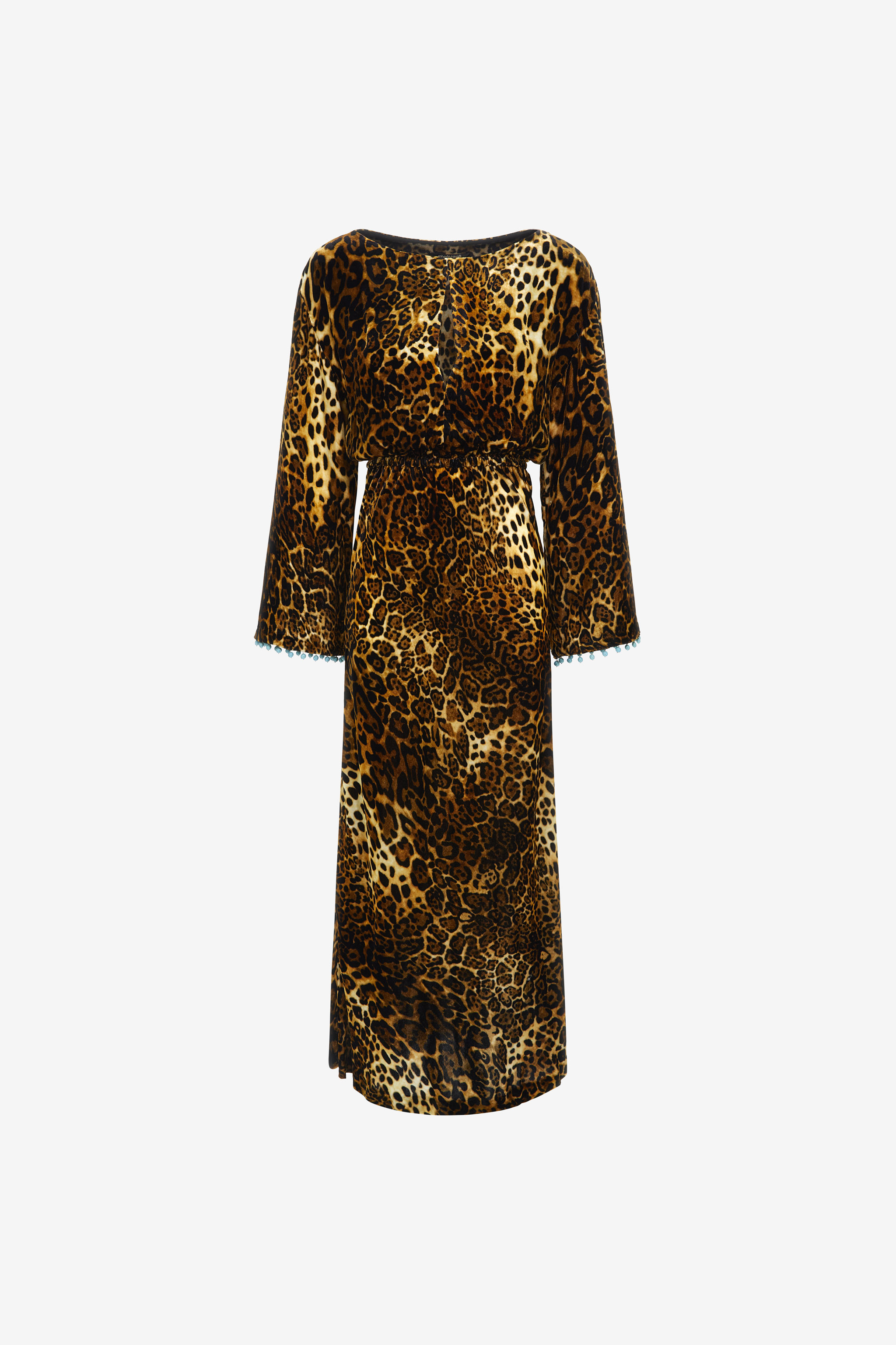 Roberto Cavalli Women's Dark/Brown Leopard Print Velvet Dress - Maxi Dresses