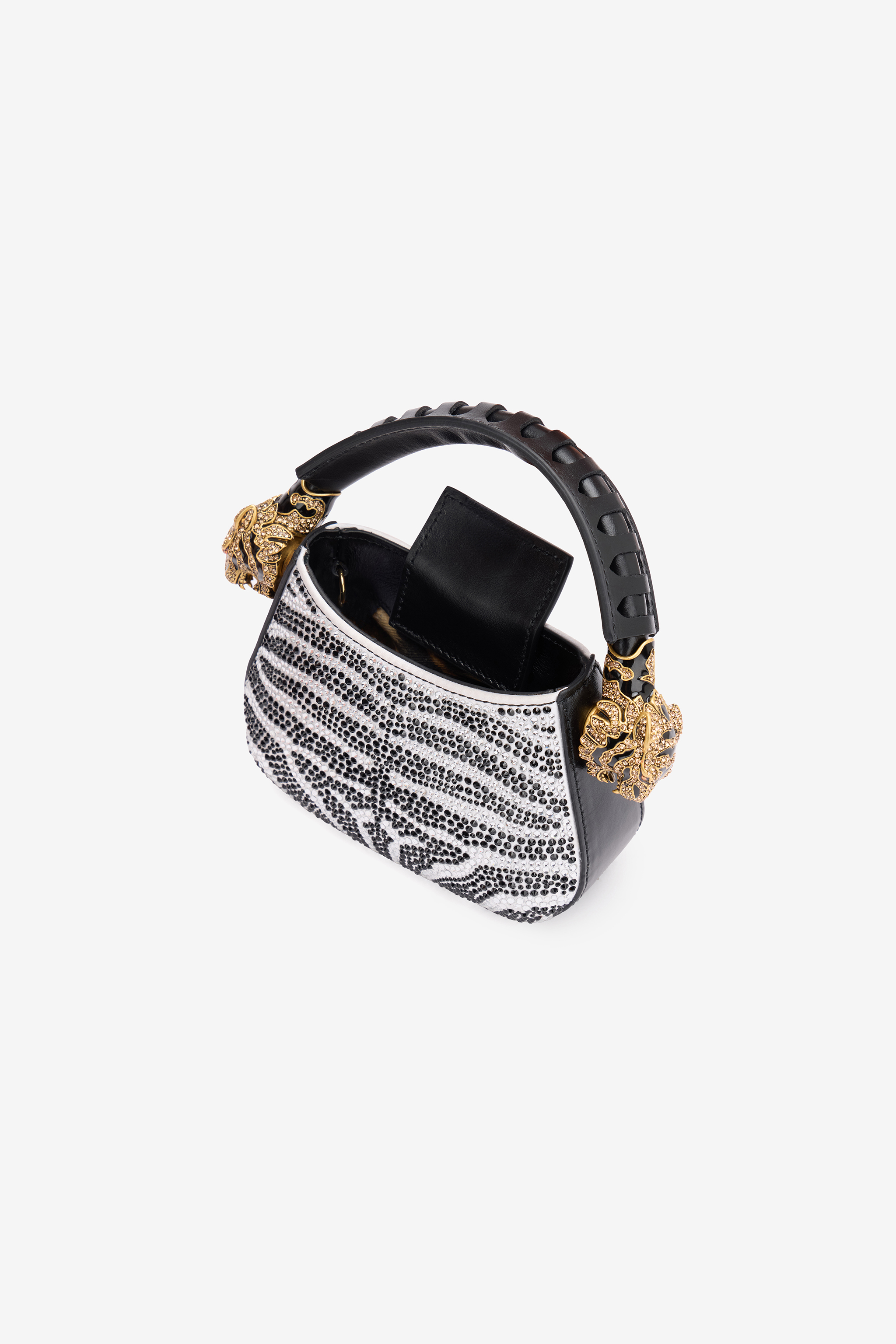 ROBERTO CAVALLI MINI ROAR BAG MIT MOTIV ZEBRA AUS STRASS