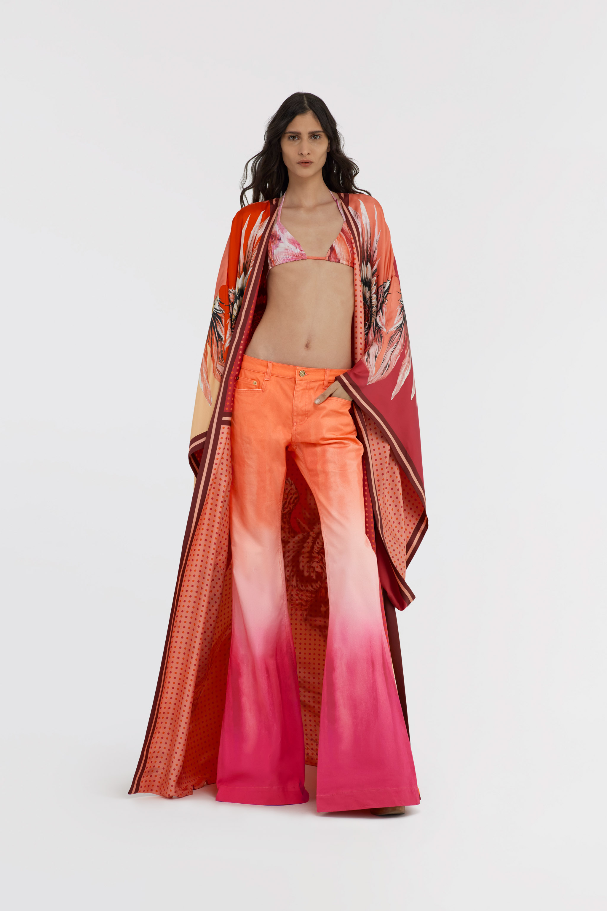 Roberto Cavalli Mid-rise Ombre Flare Jeans In Fuchsia