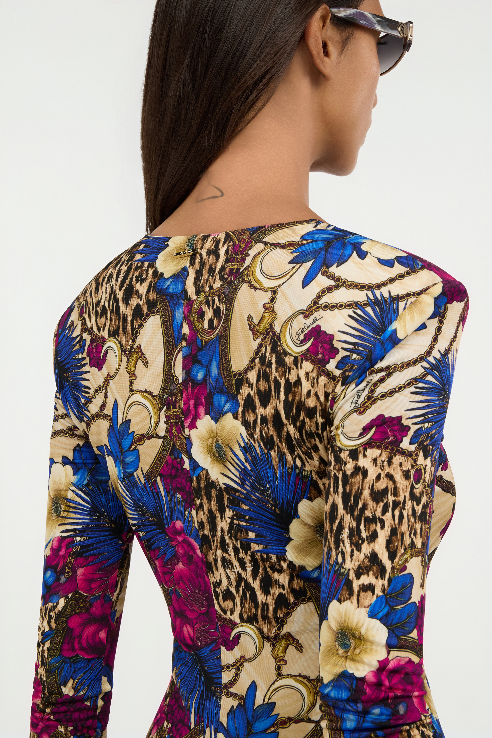 Flower Leopard Print Mini Dress